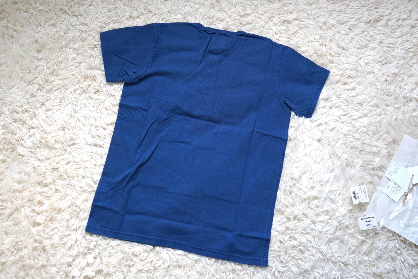 visvim Indigo Short-Sleeve Henley Tee — detail