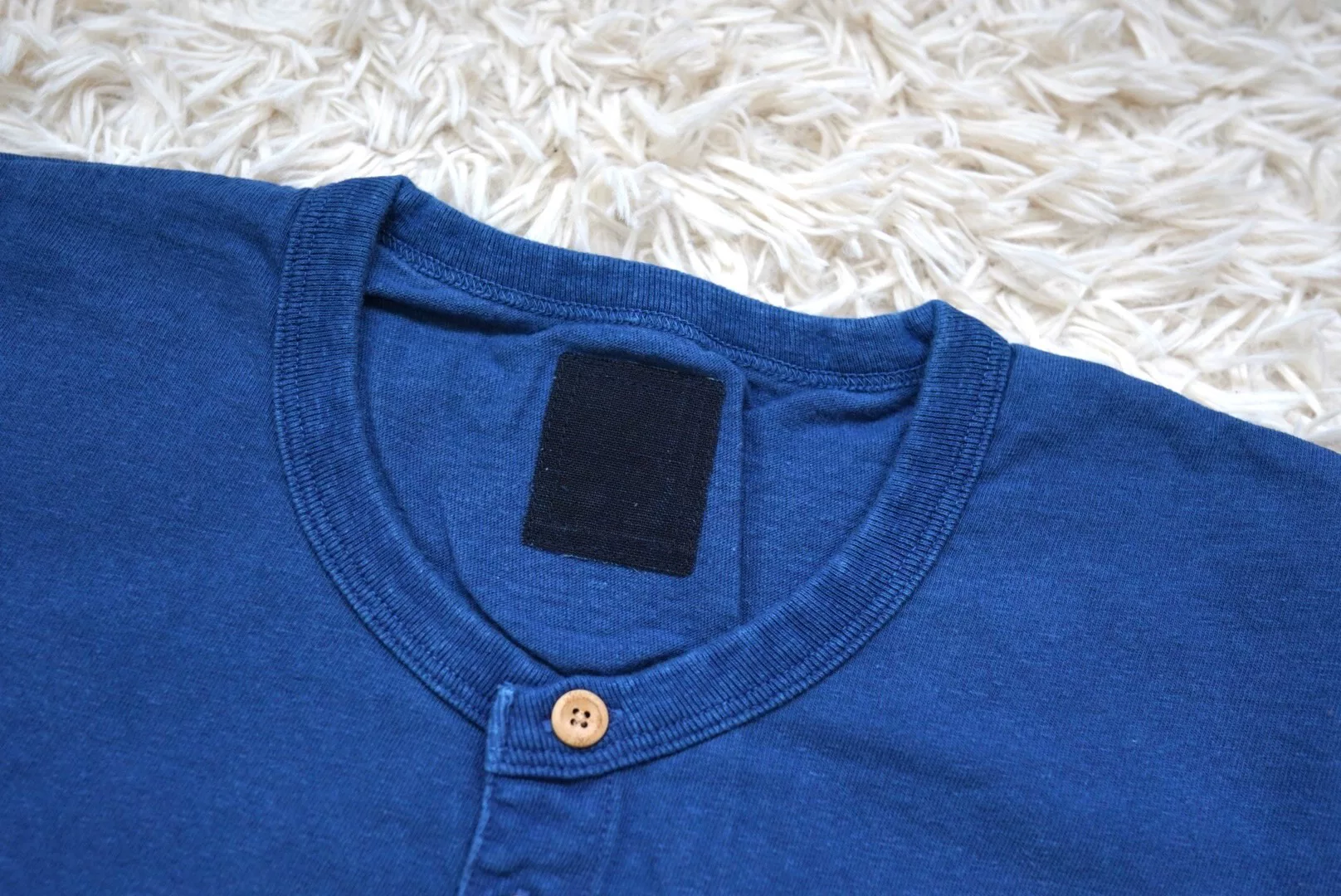 visvim Indigo Short-Sleeve Henley Tee — label