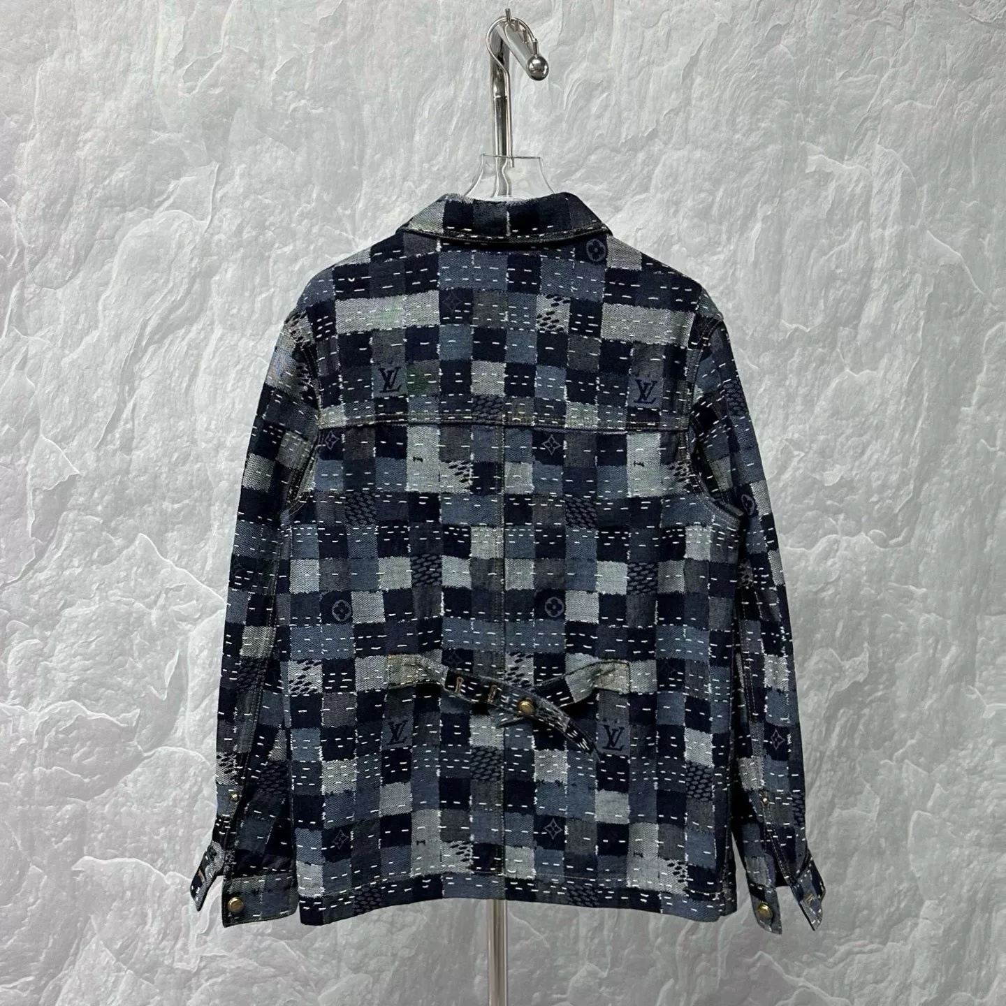 Louis Vuitton Nigo FW25 Check Embroidered Denim Jacket — back