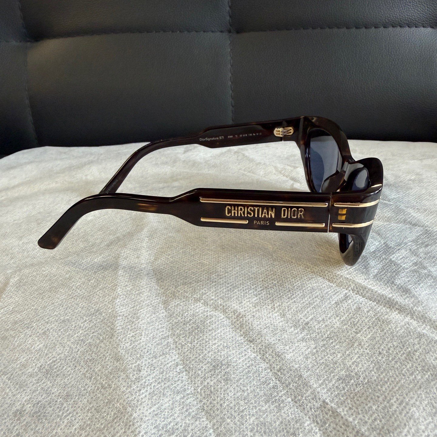 Dior CD Logo Irregular Sunglasses — label