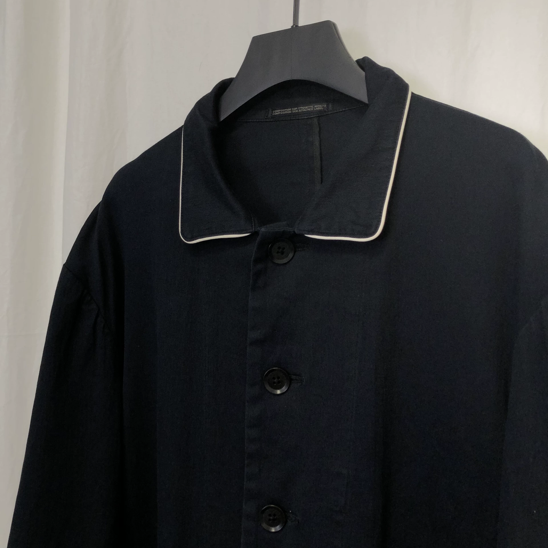 Yohji Yamamoto 2003SS White Trim Coat — detail