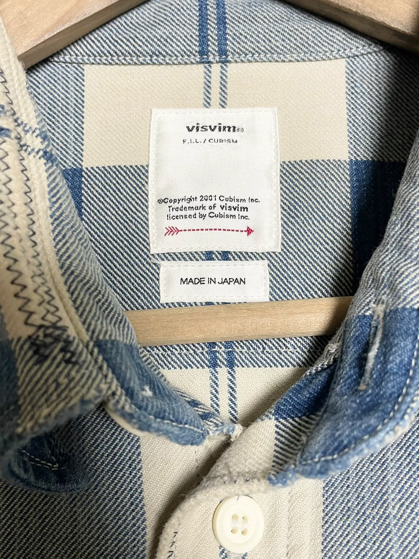 Visvim Lumber Check L/S Crash — back