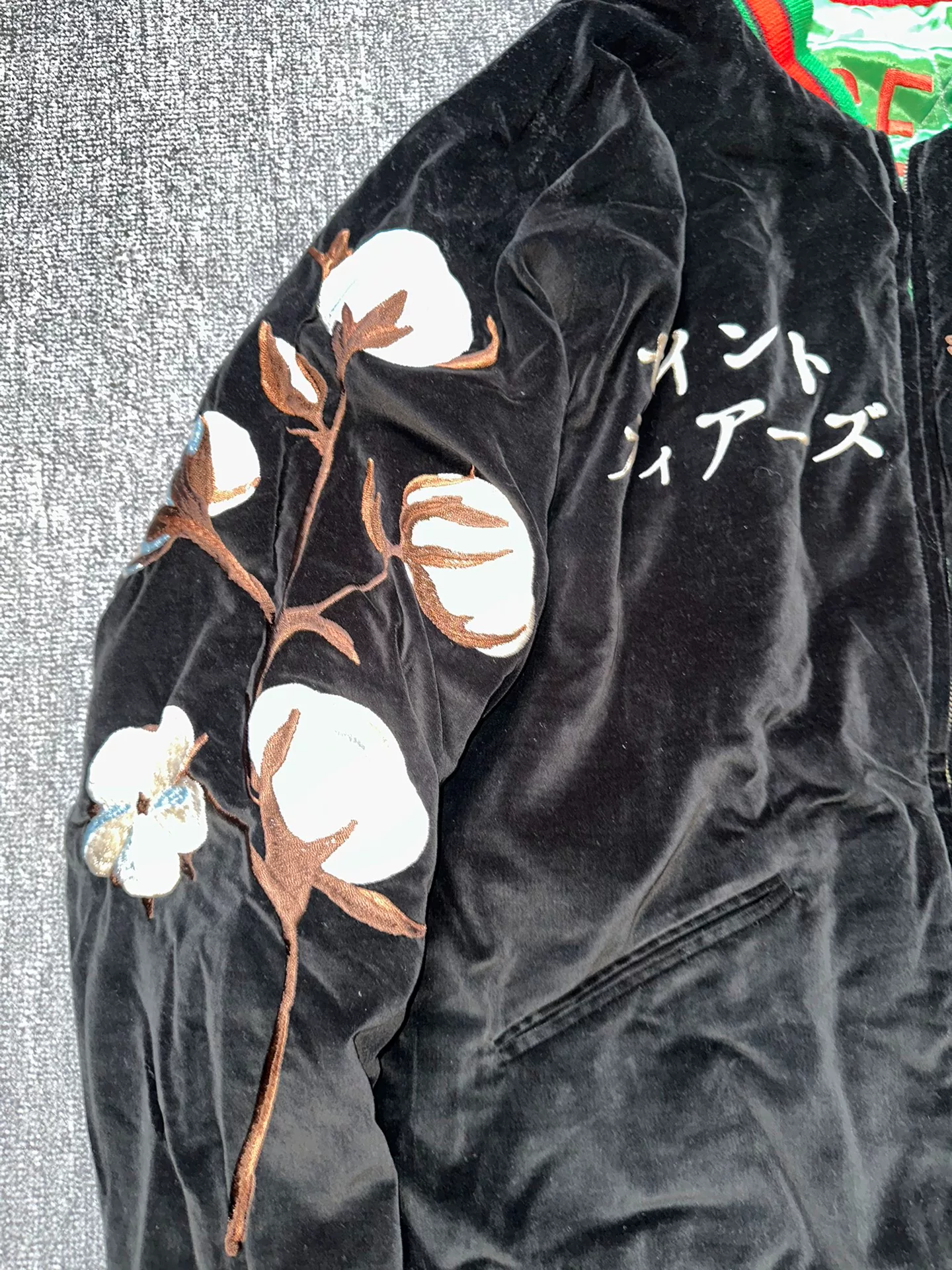 Saint Michael Reversible Velvet Rayon Jacket — back