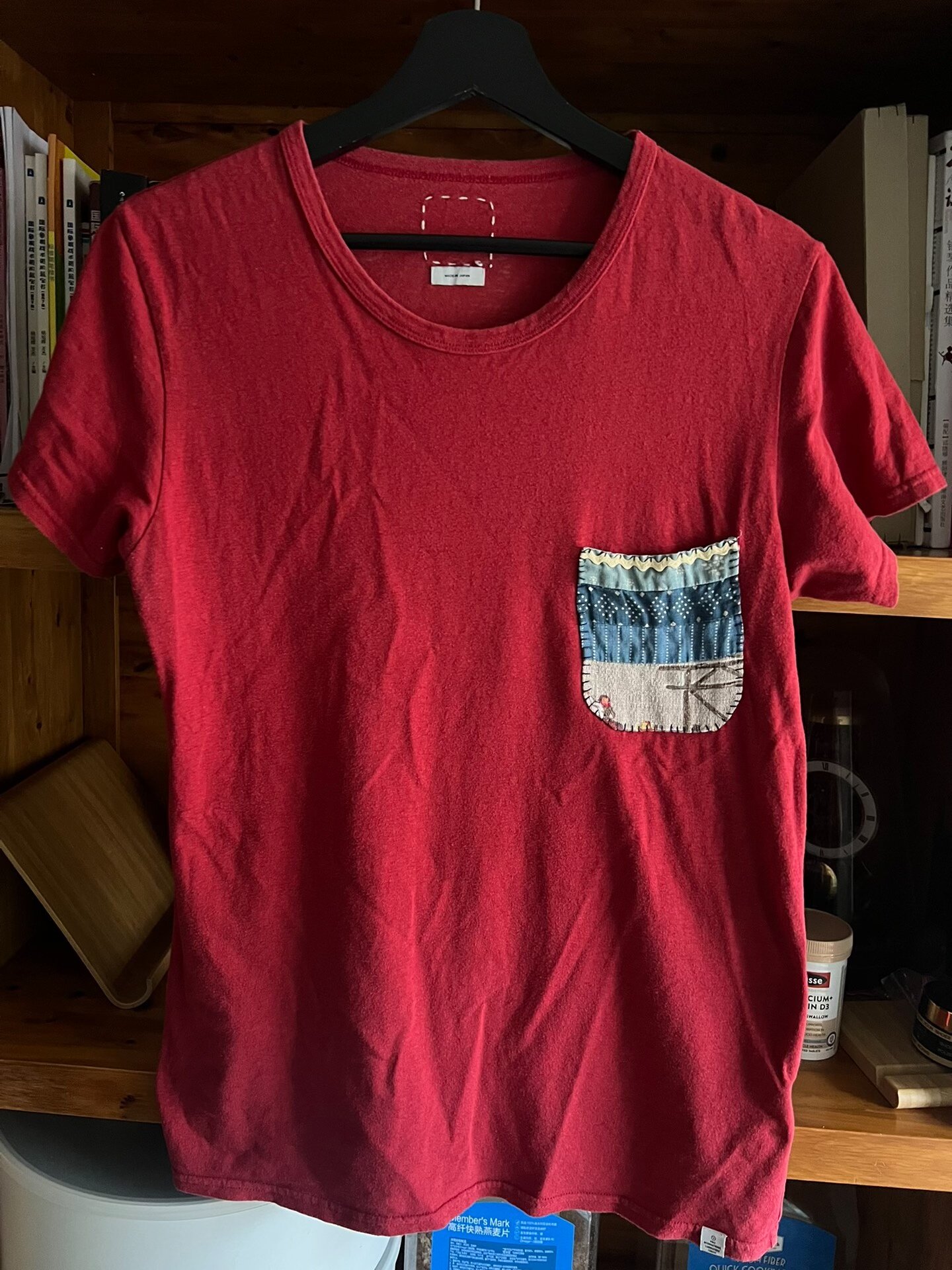 visvim 2014 Red Patchwork Pocket T-shirt