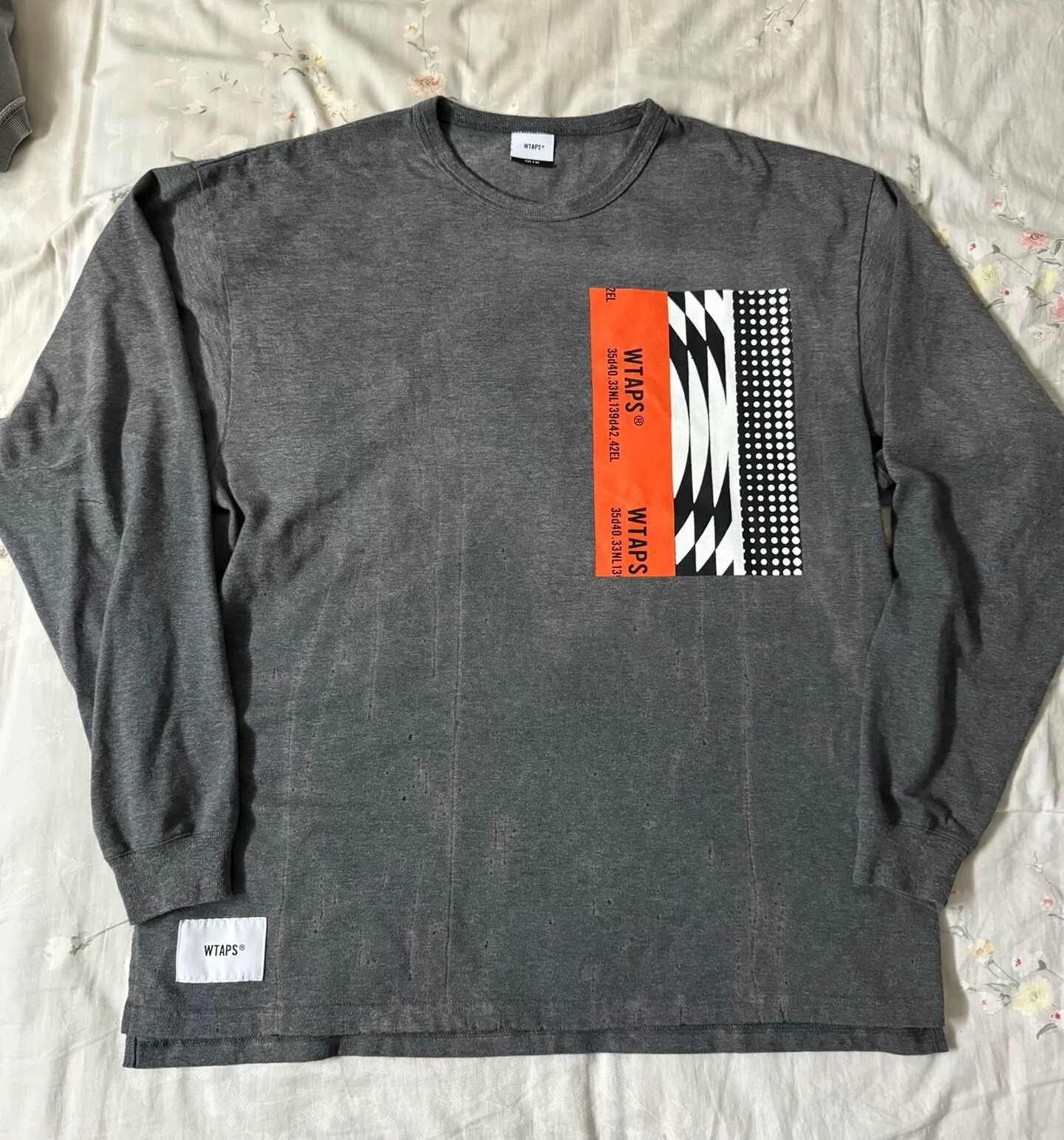 WTAPS 18AW Splatter Print Long-Sleeve T-Shirt