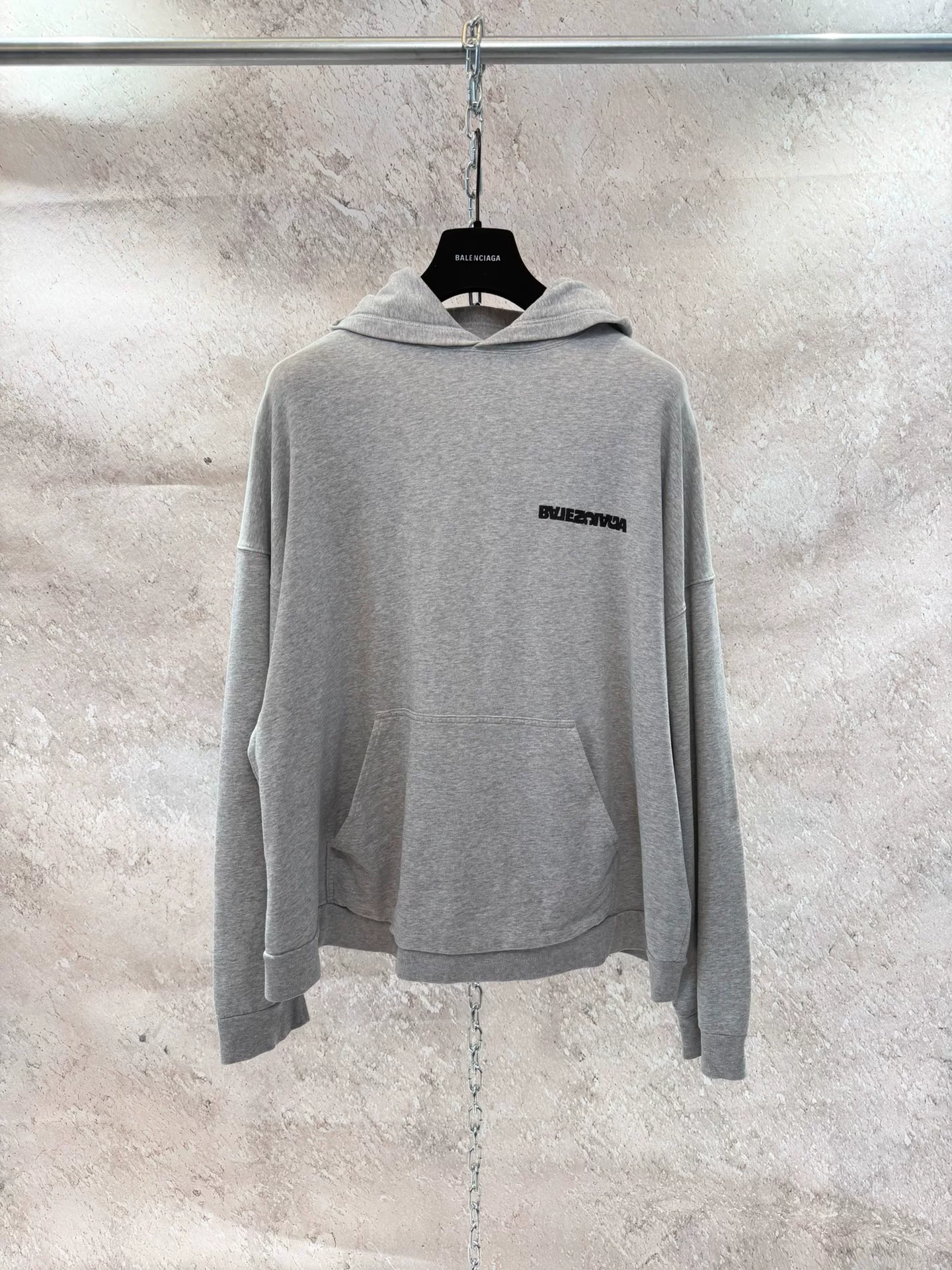 Balenciaga Inverted Logo Gray Hoodie