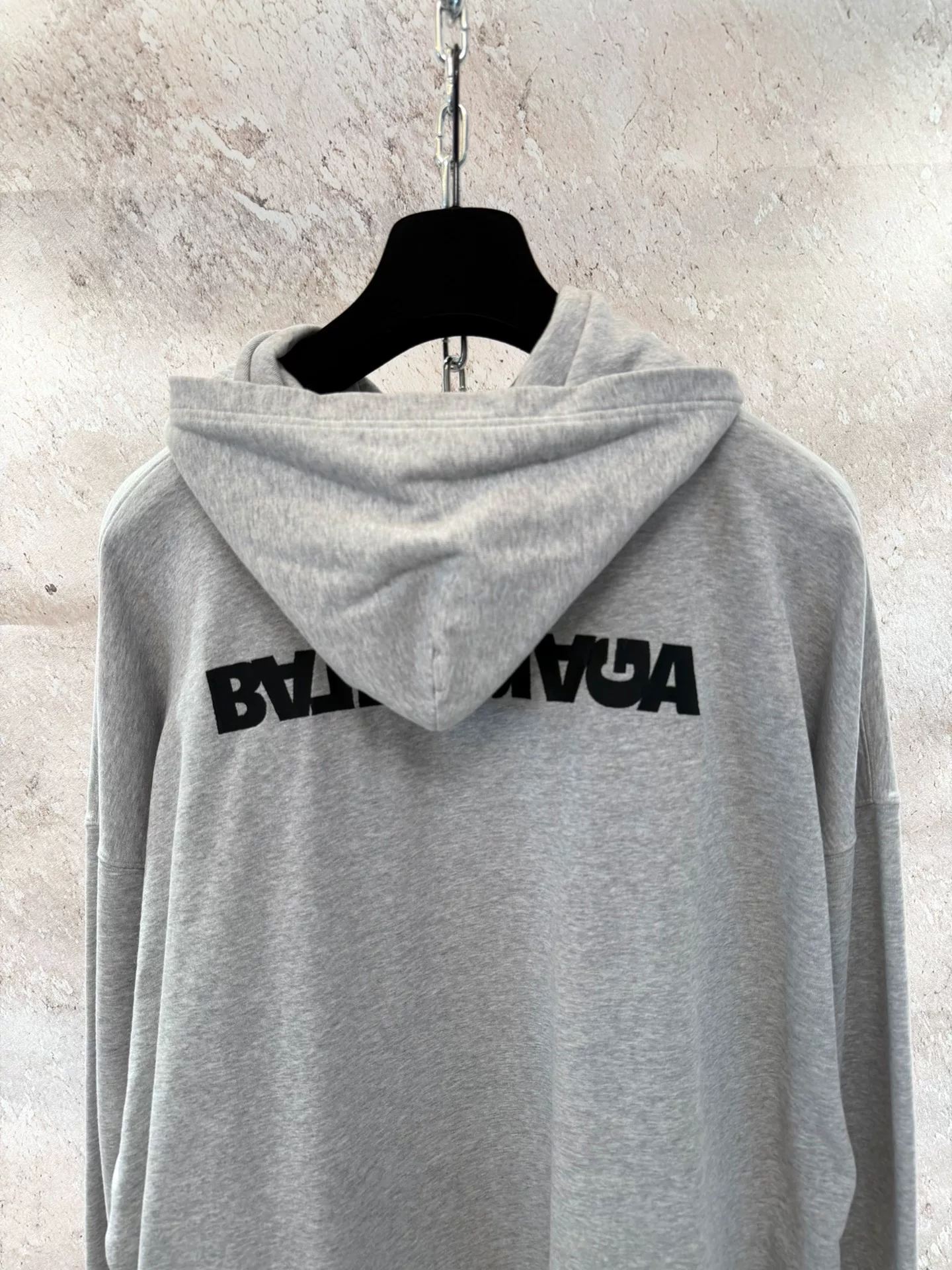 Balenciaga Inverted Logo Gray Hoodie — back