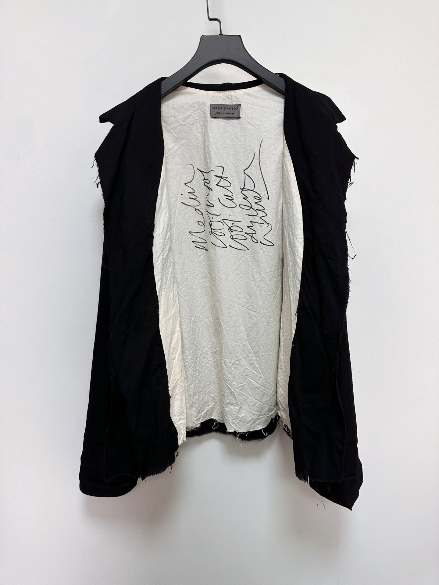 Elena Dawson Four-Button Ripped Jacket — detail