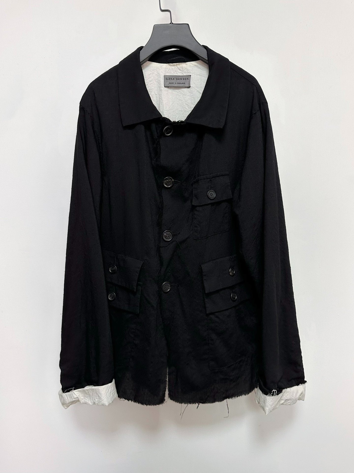 Elena Dawson Four-Button Ripped Jacket