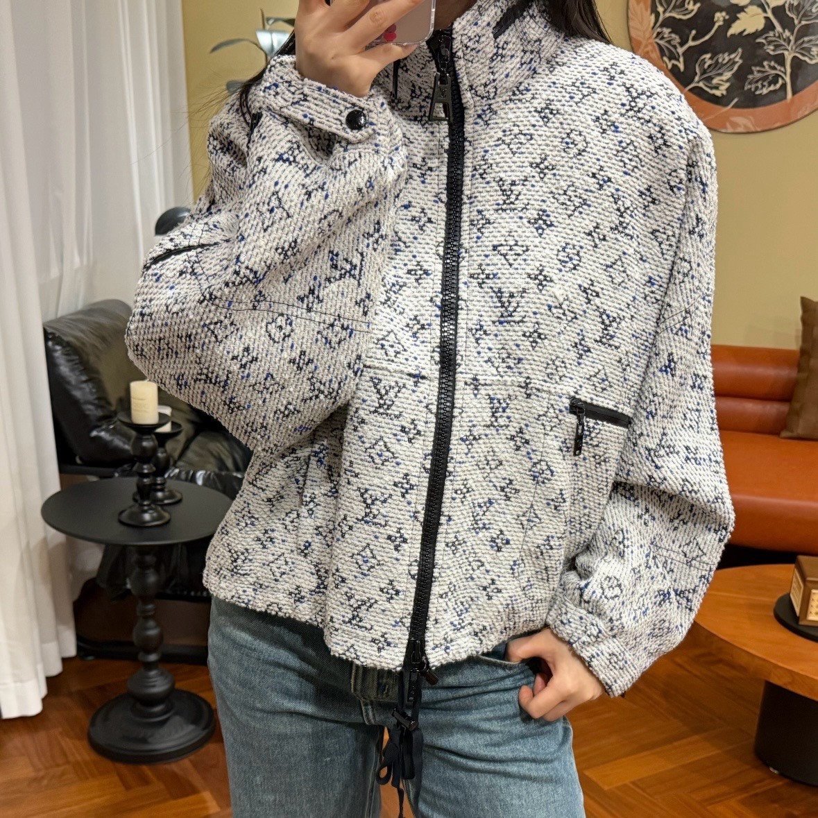 Louis Vuitton Monogram Zip Hooded Jacket