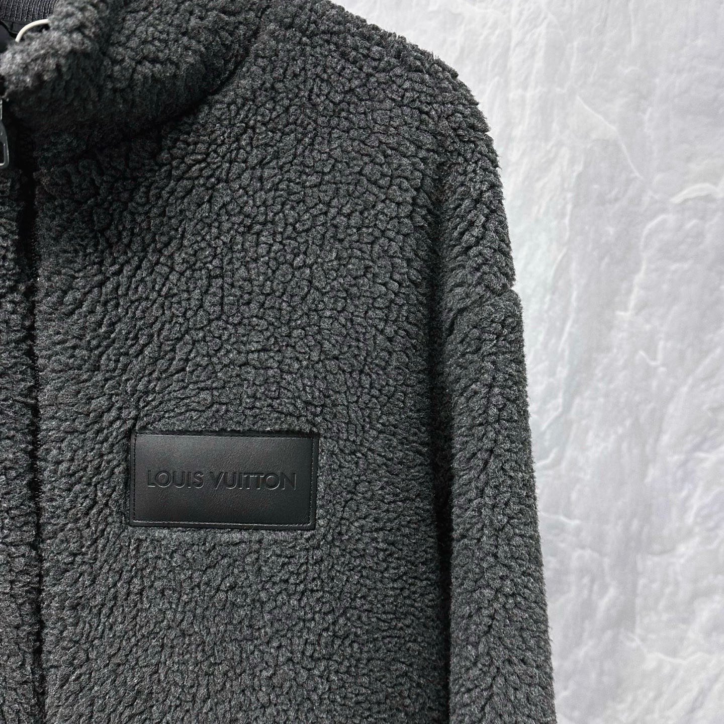Louis Vuitton SS24 Stand Collar Teddy Zip Jacket — detail