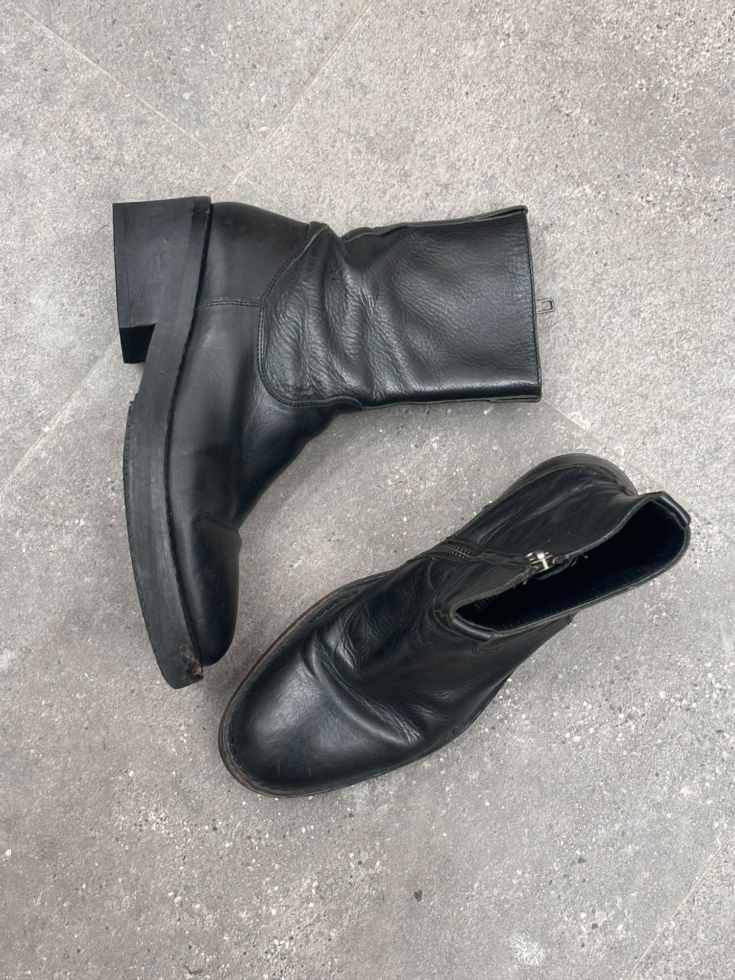 Ann Demeulemeester AW2011 Side Zip Military Boots — back