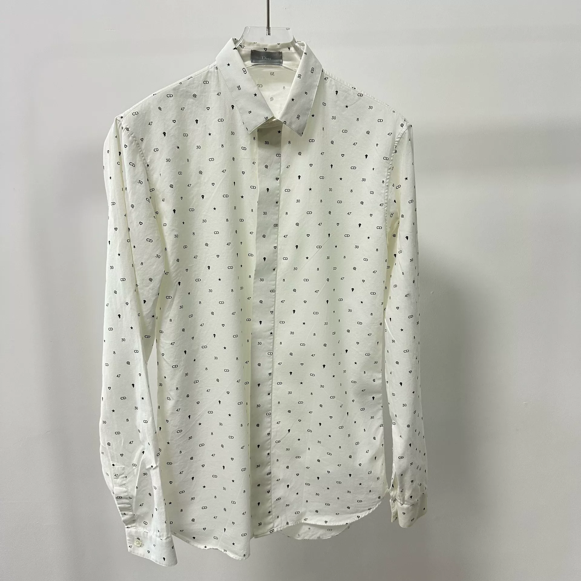 Dior White CD Logo All-Over Print Shirt