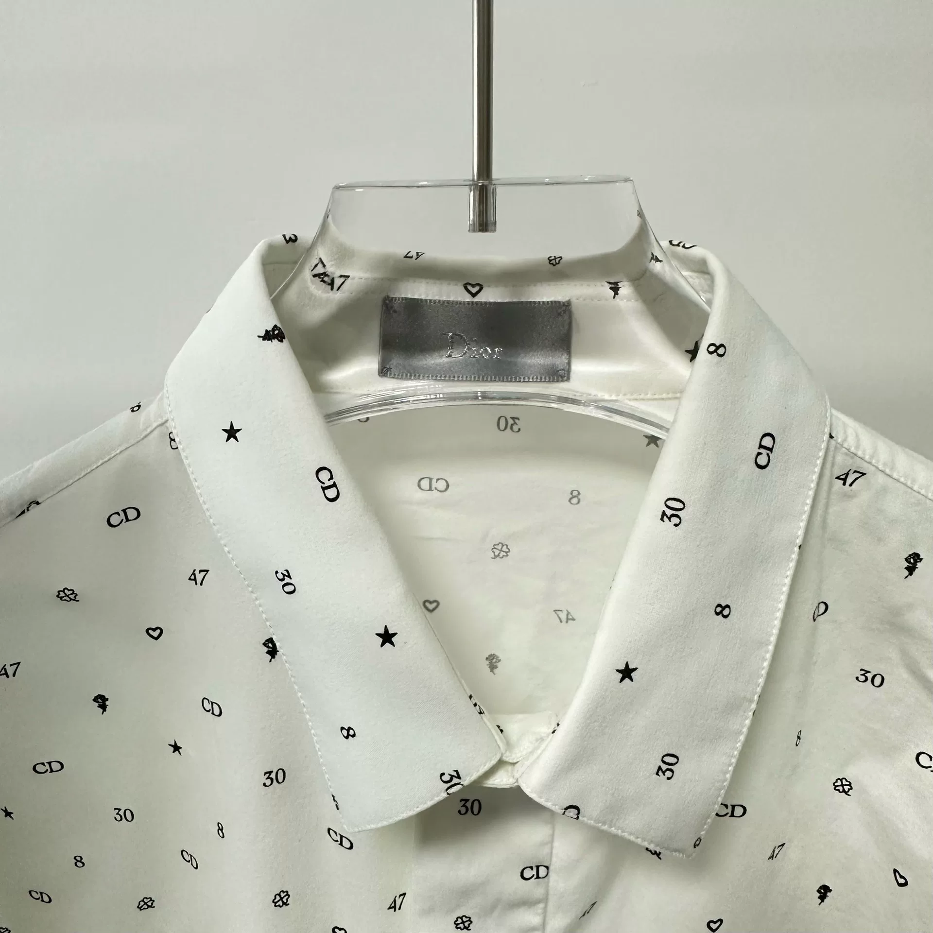 Dior White CD Logo All-Over Print Shirt — front
