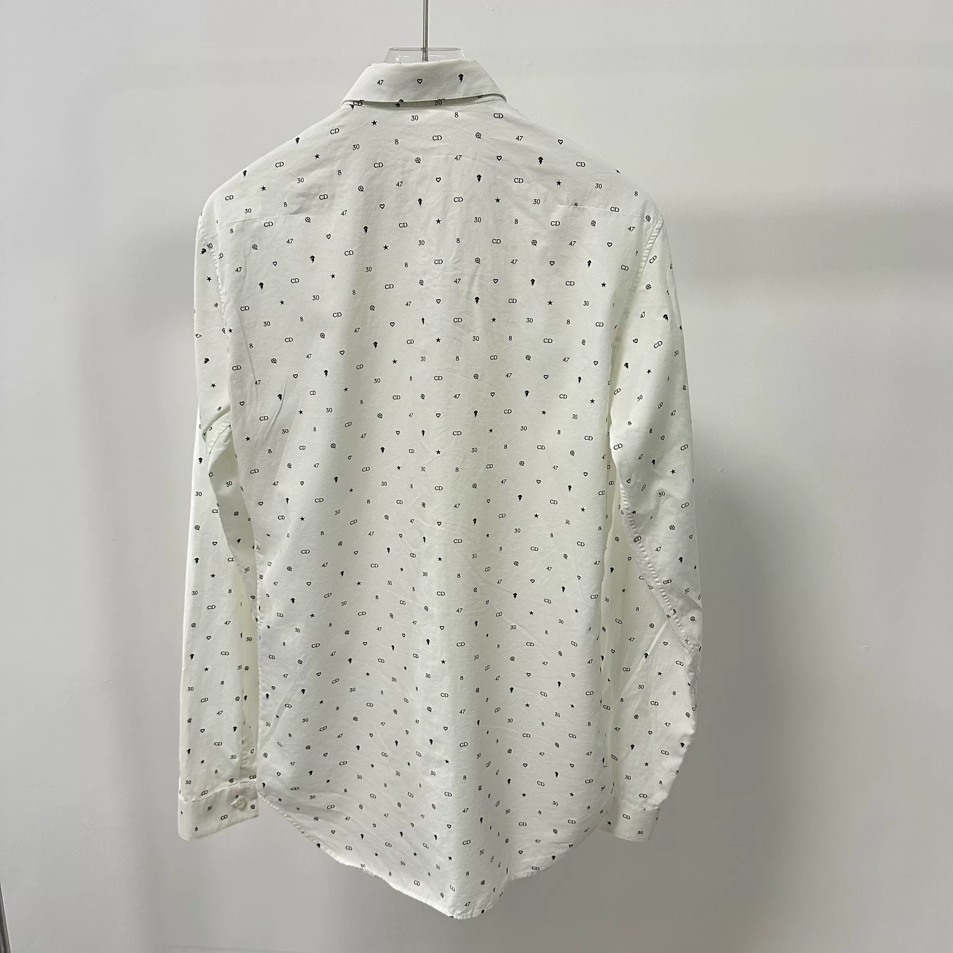Dior White CD Logo All-Over Print Shirt — detail