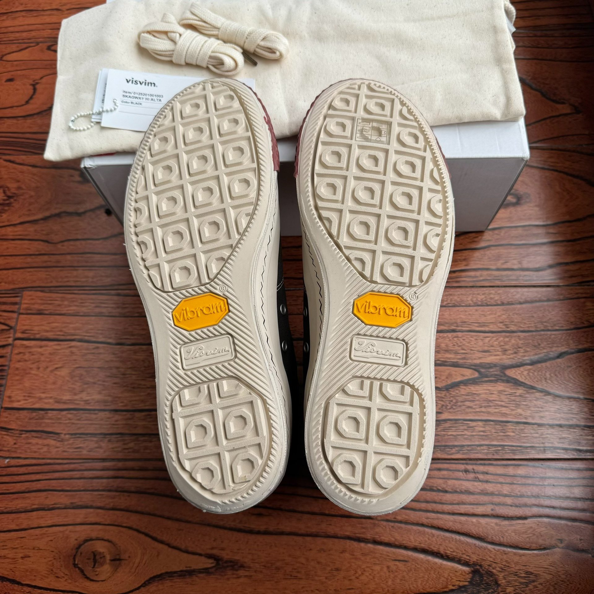 Visvim 25AW Skagway HI Alta Canvas Shoes — label