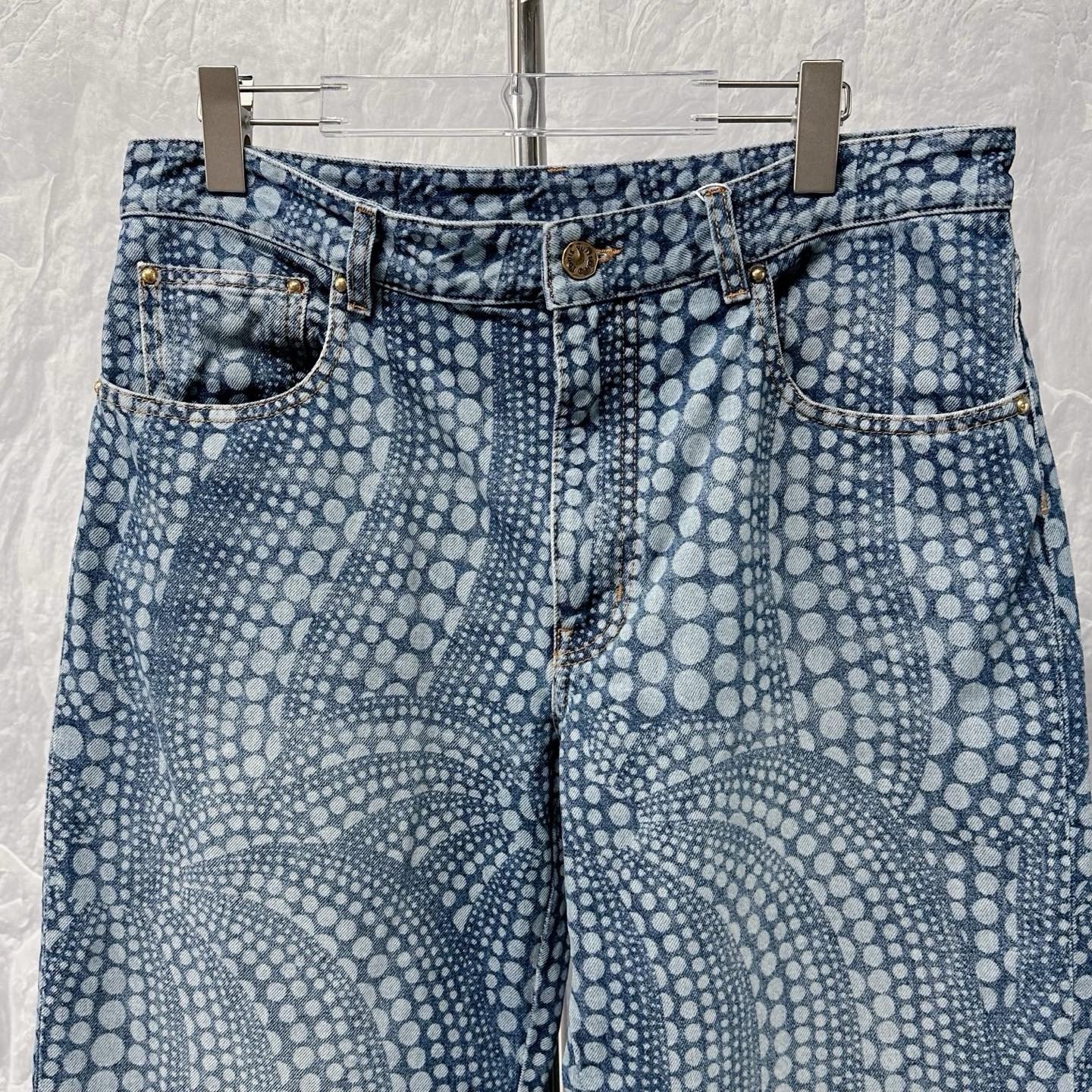 Louis Vuitton Yayoi Kusama Polka Dot Denim Pants — front
