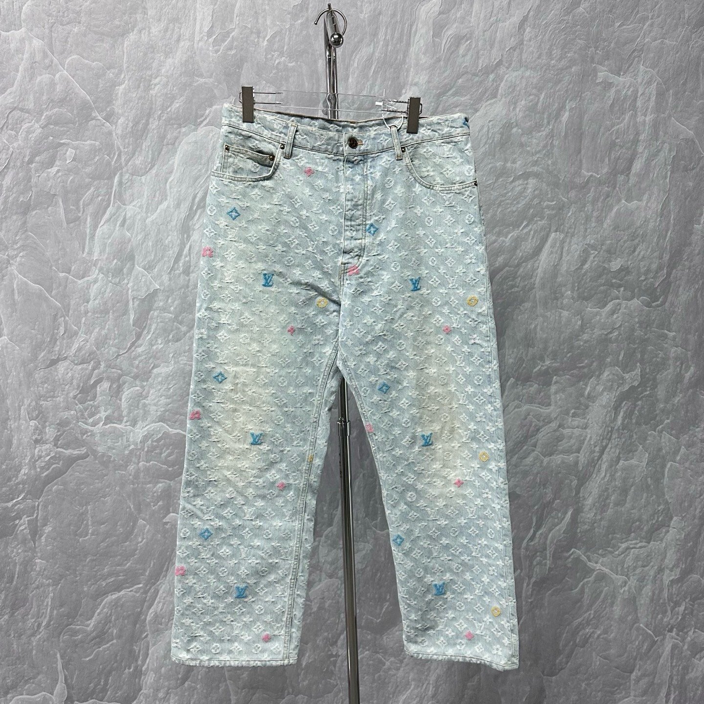 Louis Vuitton FW24 Tyler All-Over Logo Denim Pants