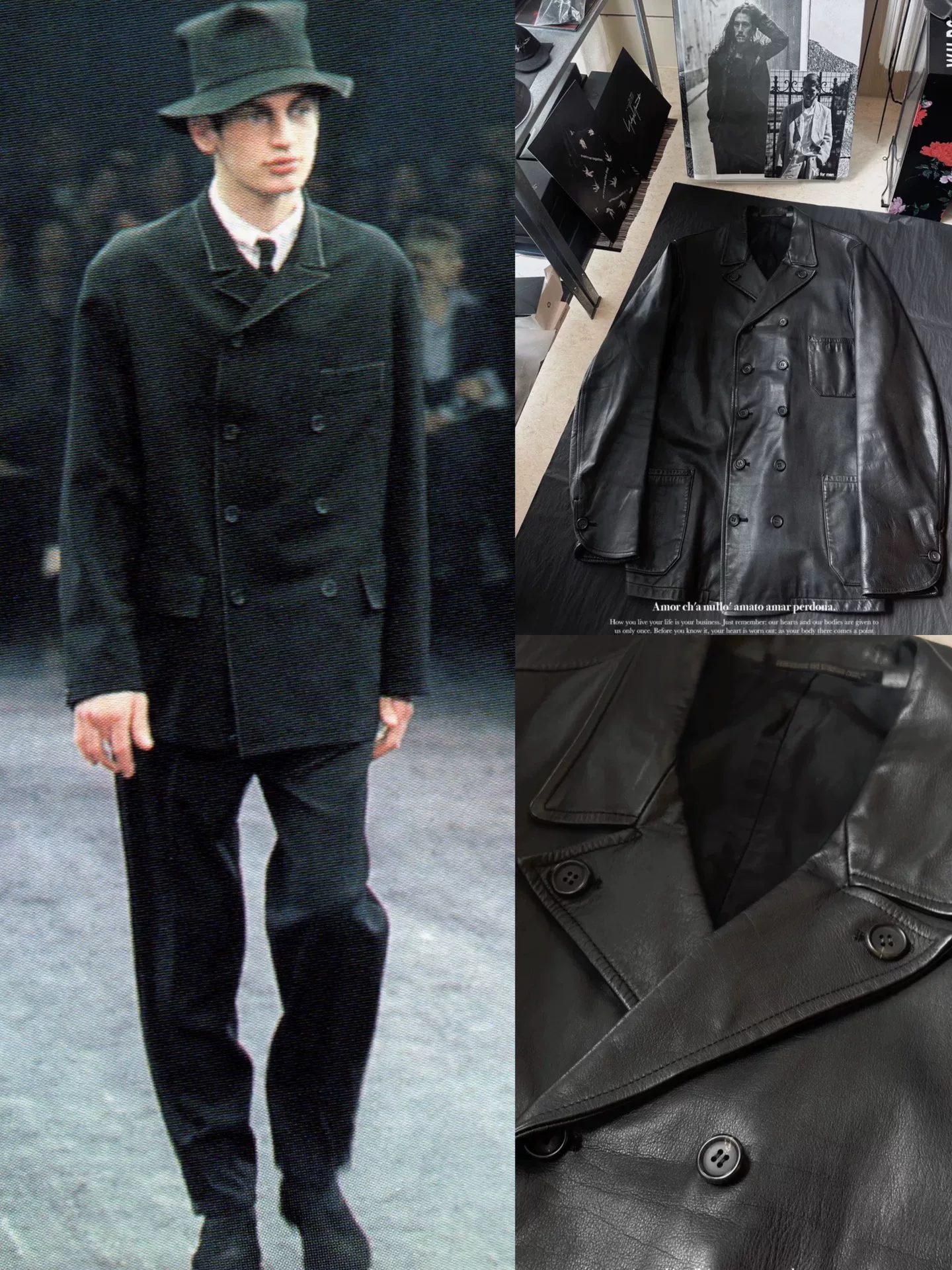 Yohji Yamamoto 1997AW Crescent Sleeve Leather Jacket