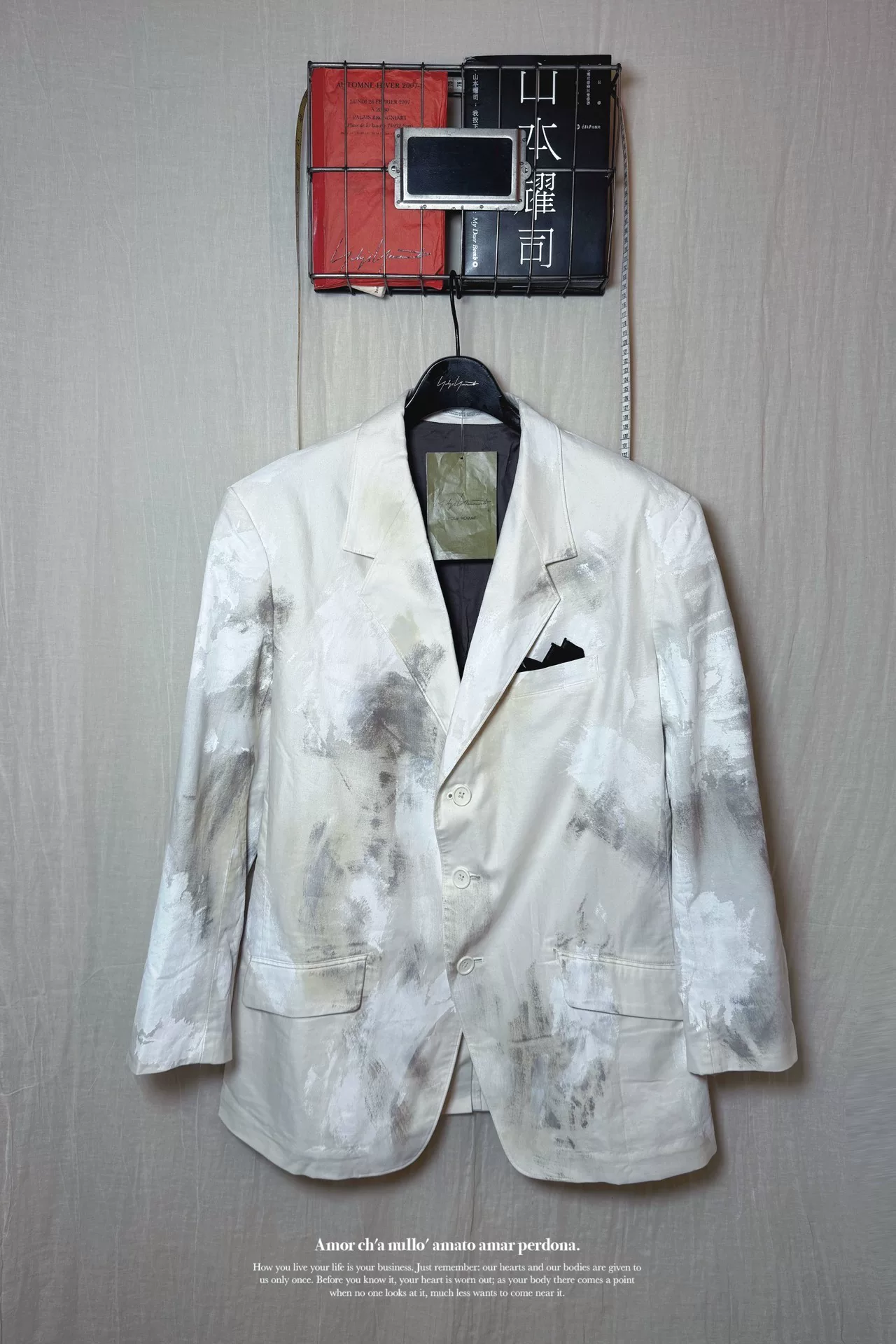 Yohji Yamamoto 23SS Paint Oversize Suit — detail