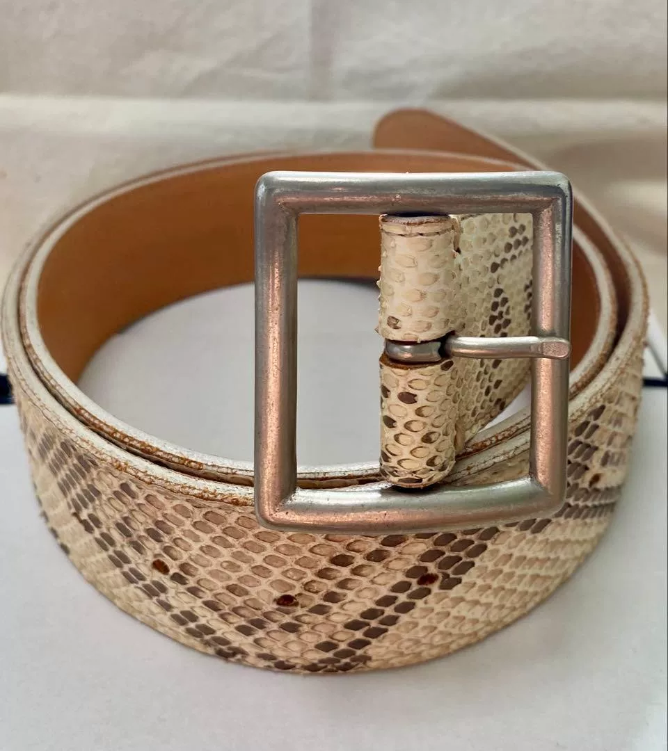visvim 18ss Plain Snake Skin Belt — front