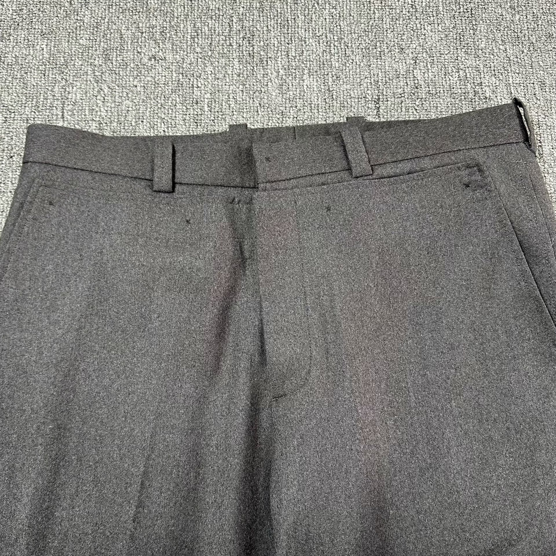 Dior Homme Dark Gray Wool Trousers — front