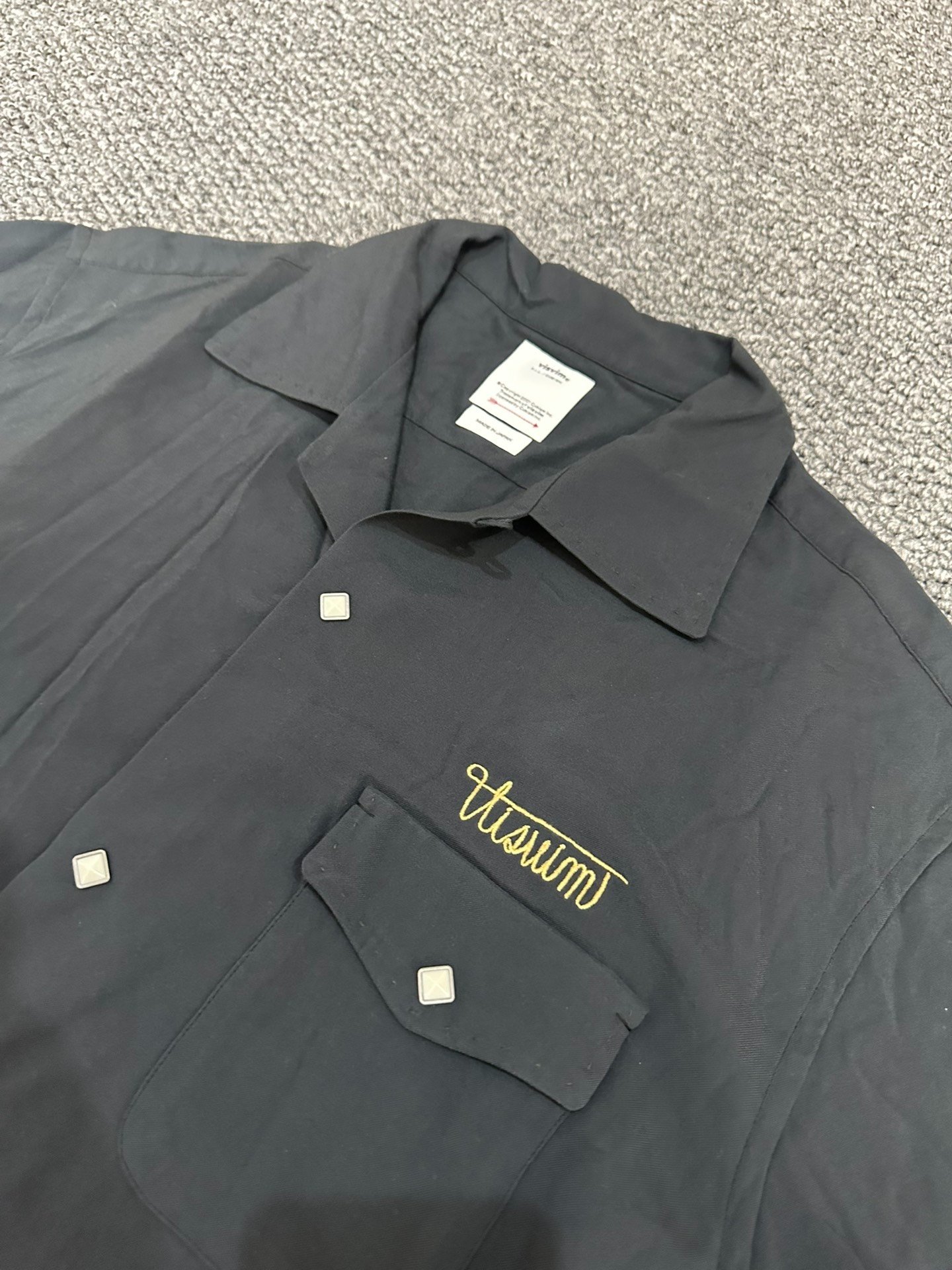 Visvim Black Button Long-Sleeve Shirt — detail