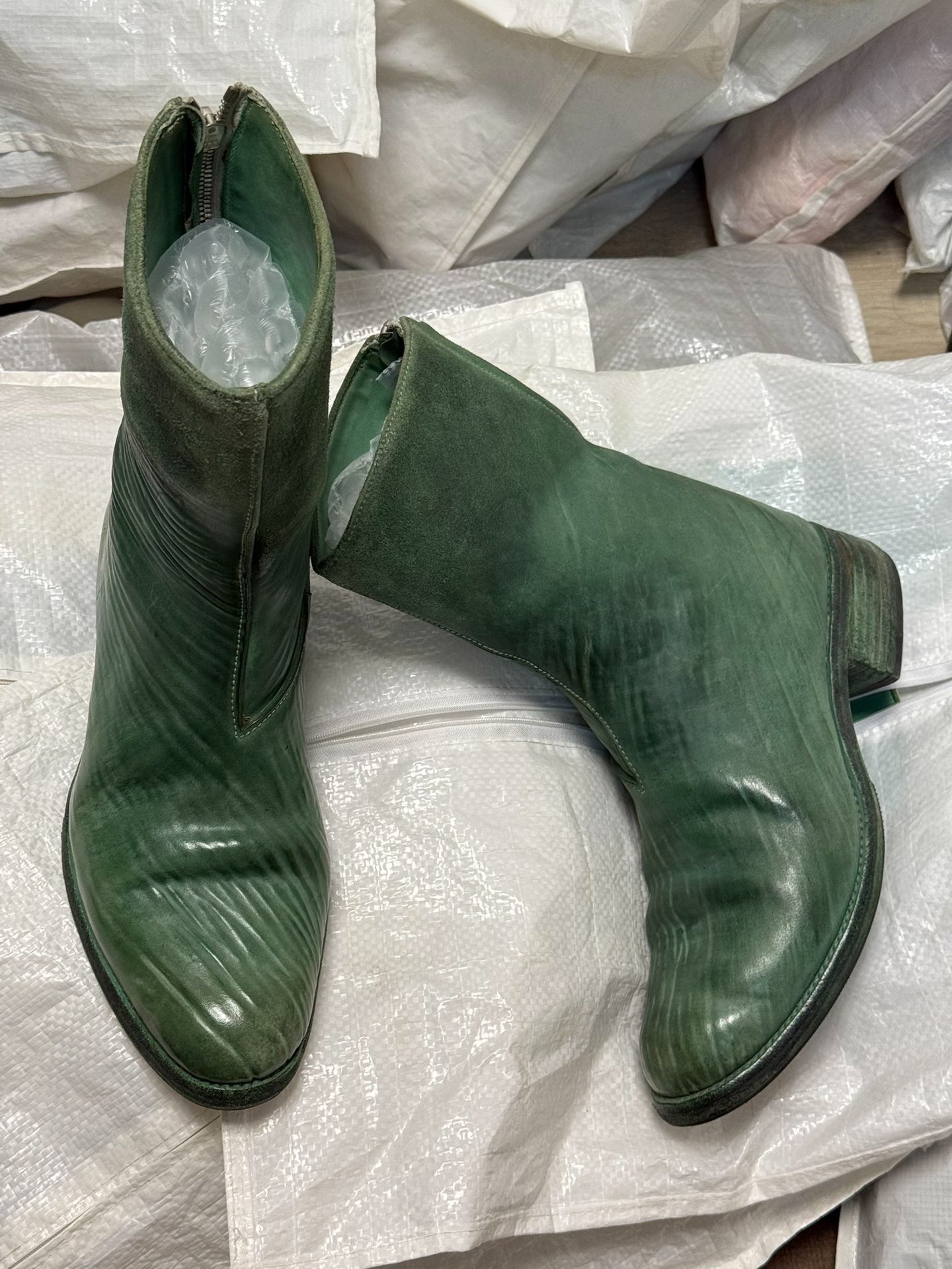 Carol Christian Poell Green Leather Boots