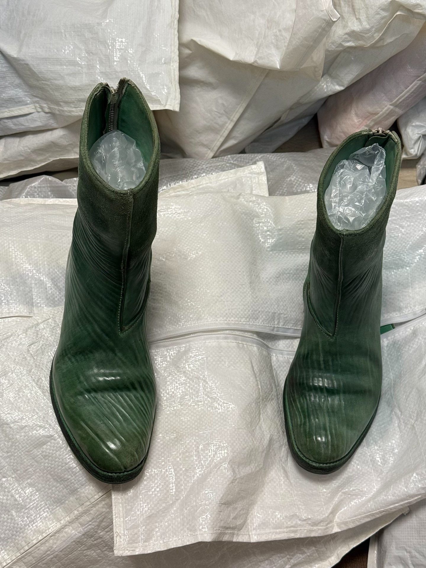Carol Christian Poell Green Leather Boots — front