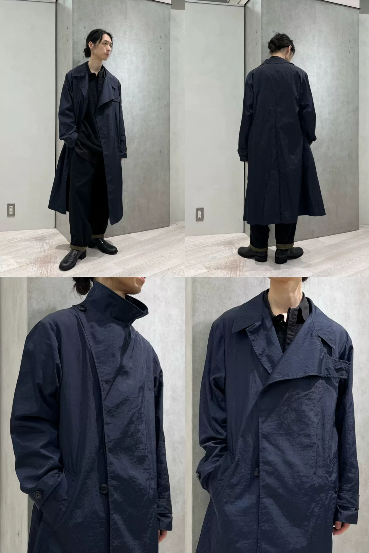 Yohji Yamamoto 24AW Nylon Long Coat — front