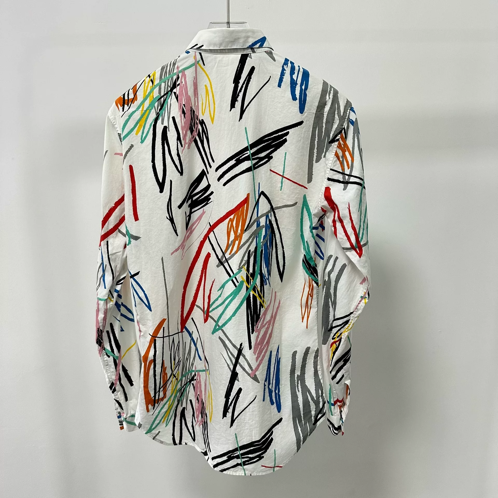Dior Homme 15ss White Graffiti Line Shirt — detail