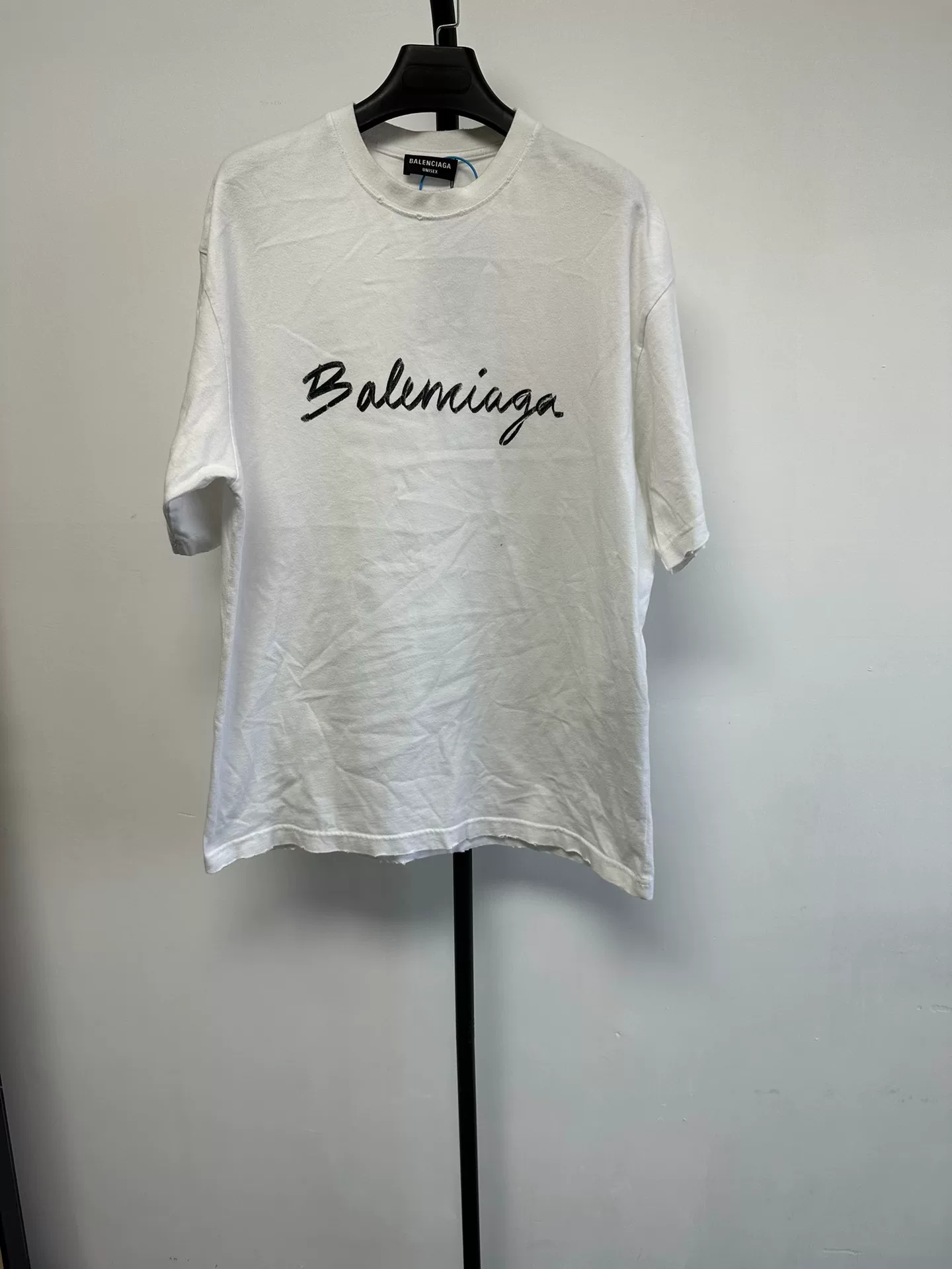 Balenciaga White Handwritten Logo T-shirt