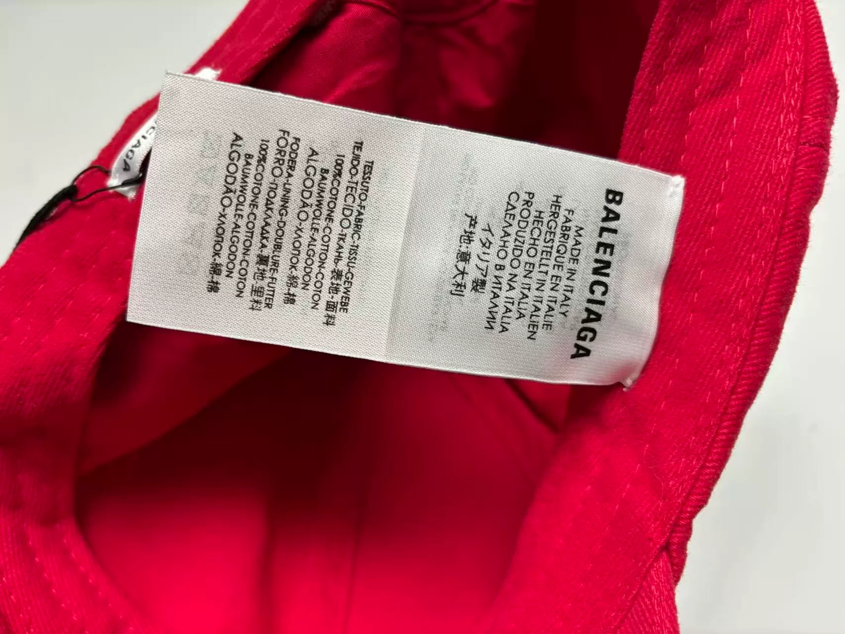Balenciaga Red Brand Embroidered Baseball Cap — back