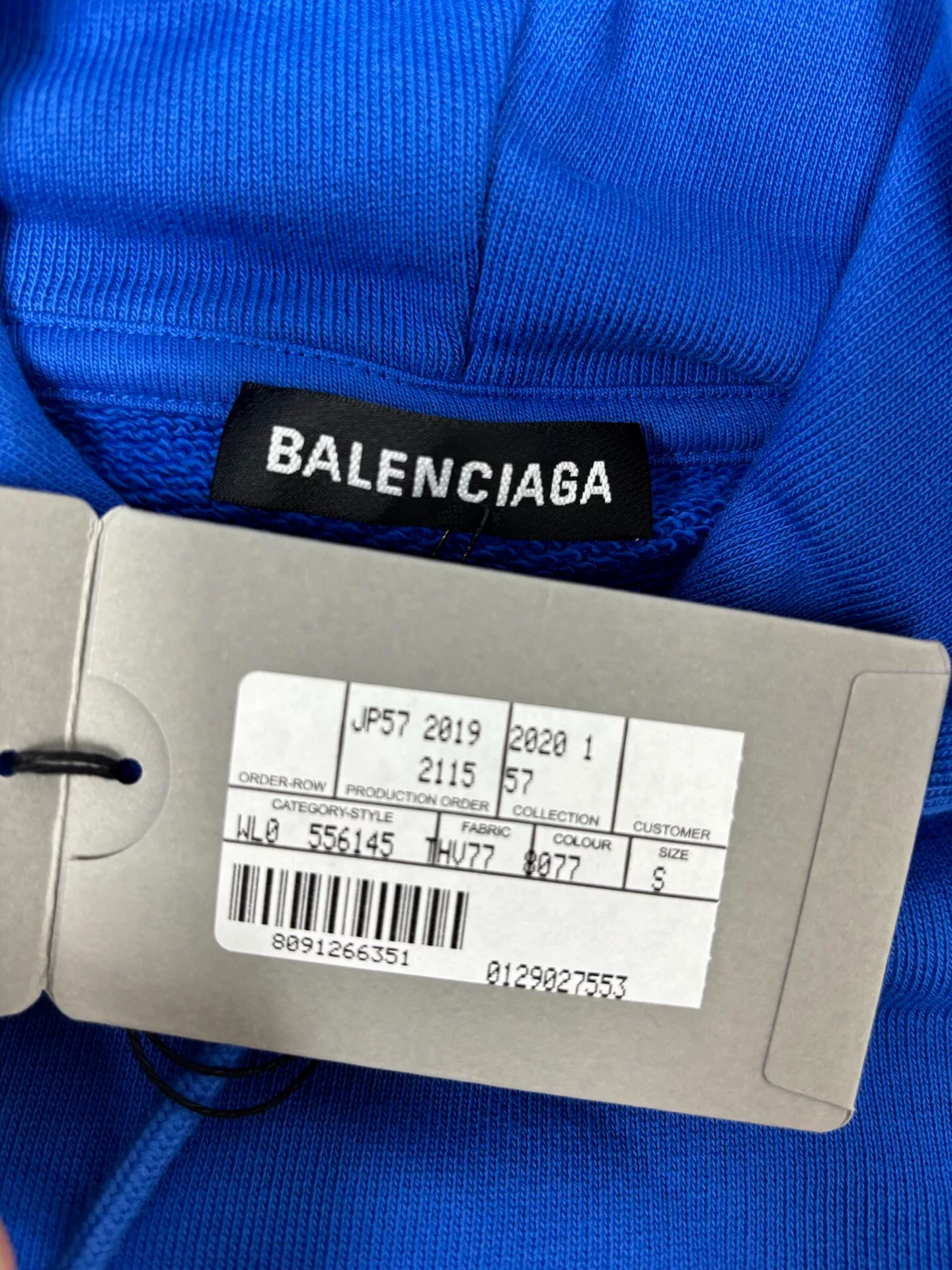 Balenciaga Blue Letter Hoodie S — back