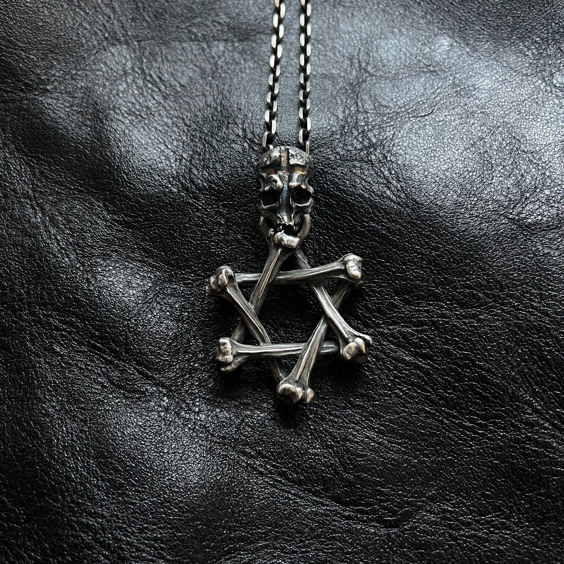 Mad Cult Custom Skull Hexagram Pendant