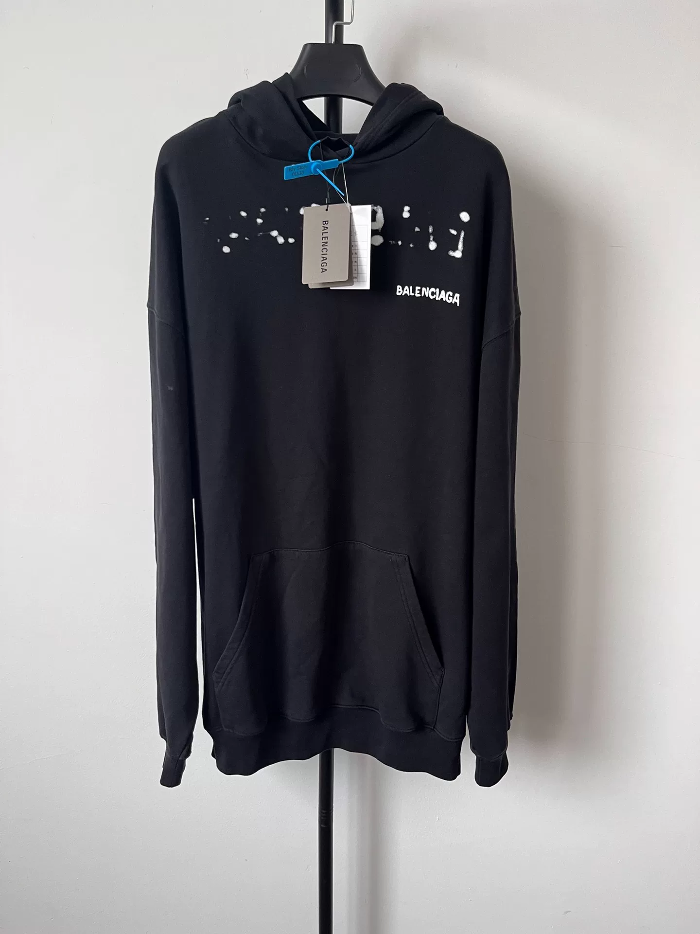 Balenciaga Black Loose White Letter Hoodie