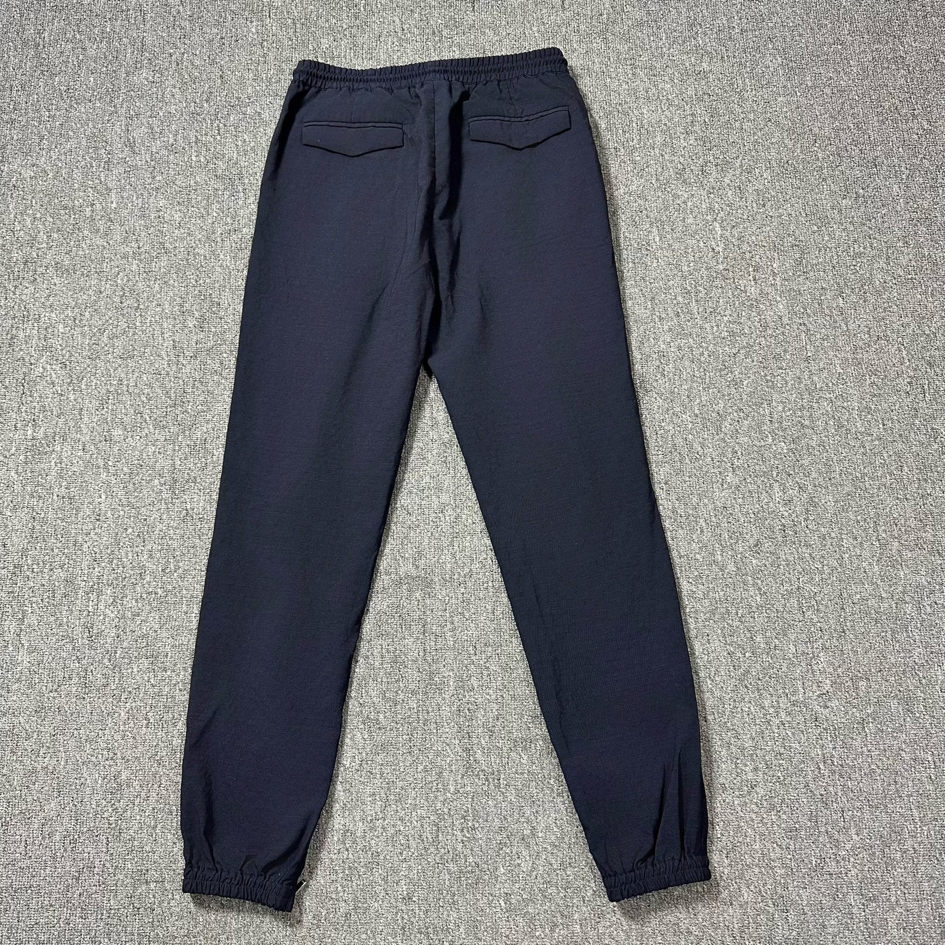 Dior Navy Blue Drawstring Casual Wool Pants — back