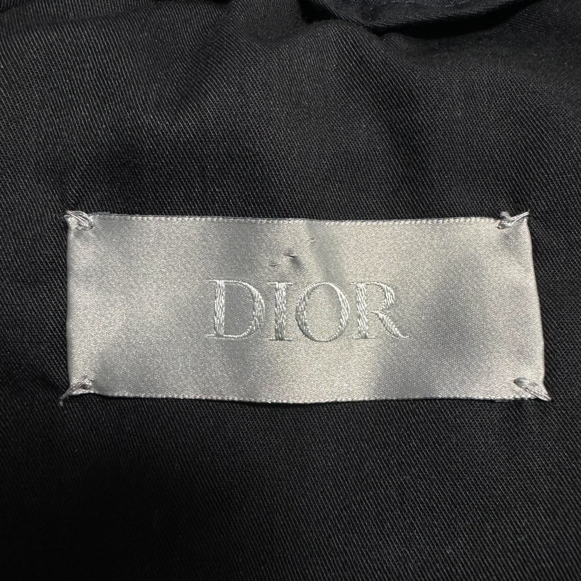 Dior Navy Blue Drawstring Casual Wool Pants — label