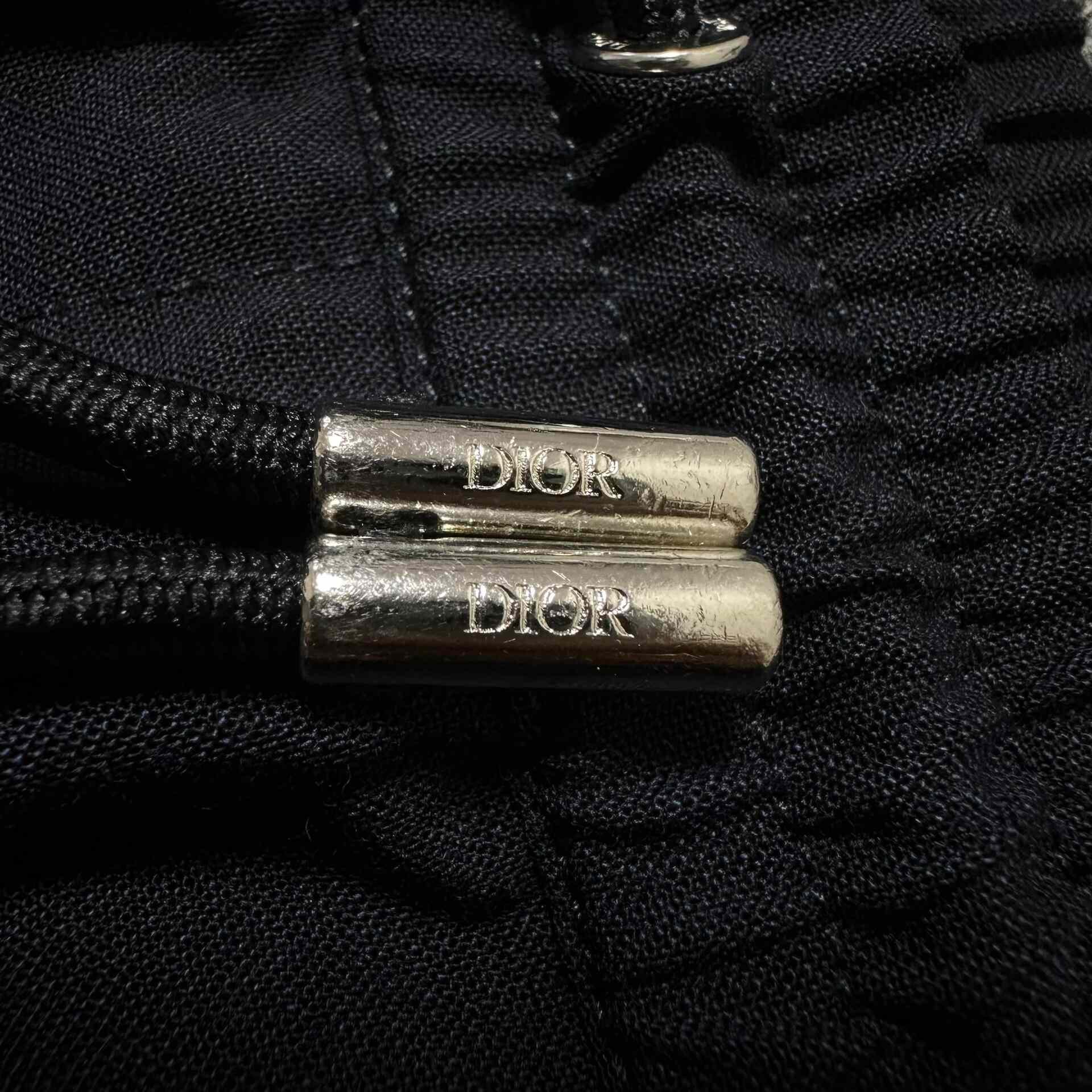 Dior Navy Blue Drawstring Casual Wool Pants — detail