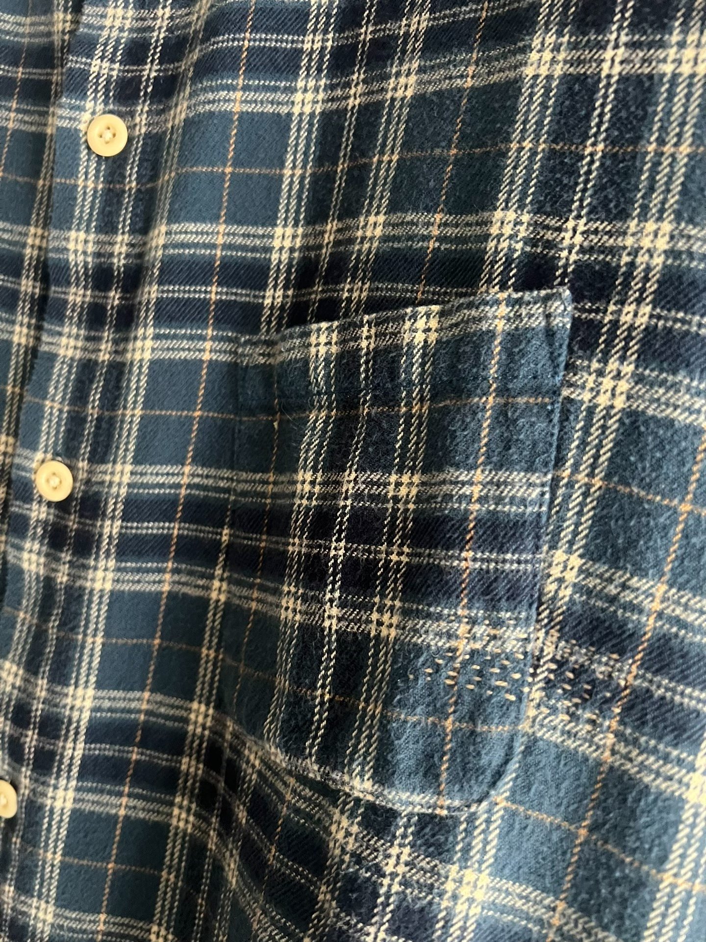 Porter Classic Indigo Plaid Long Shirt — label