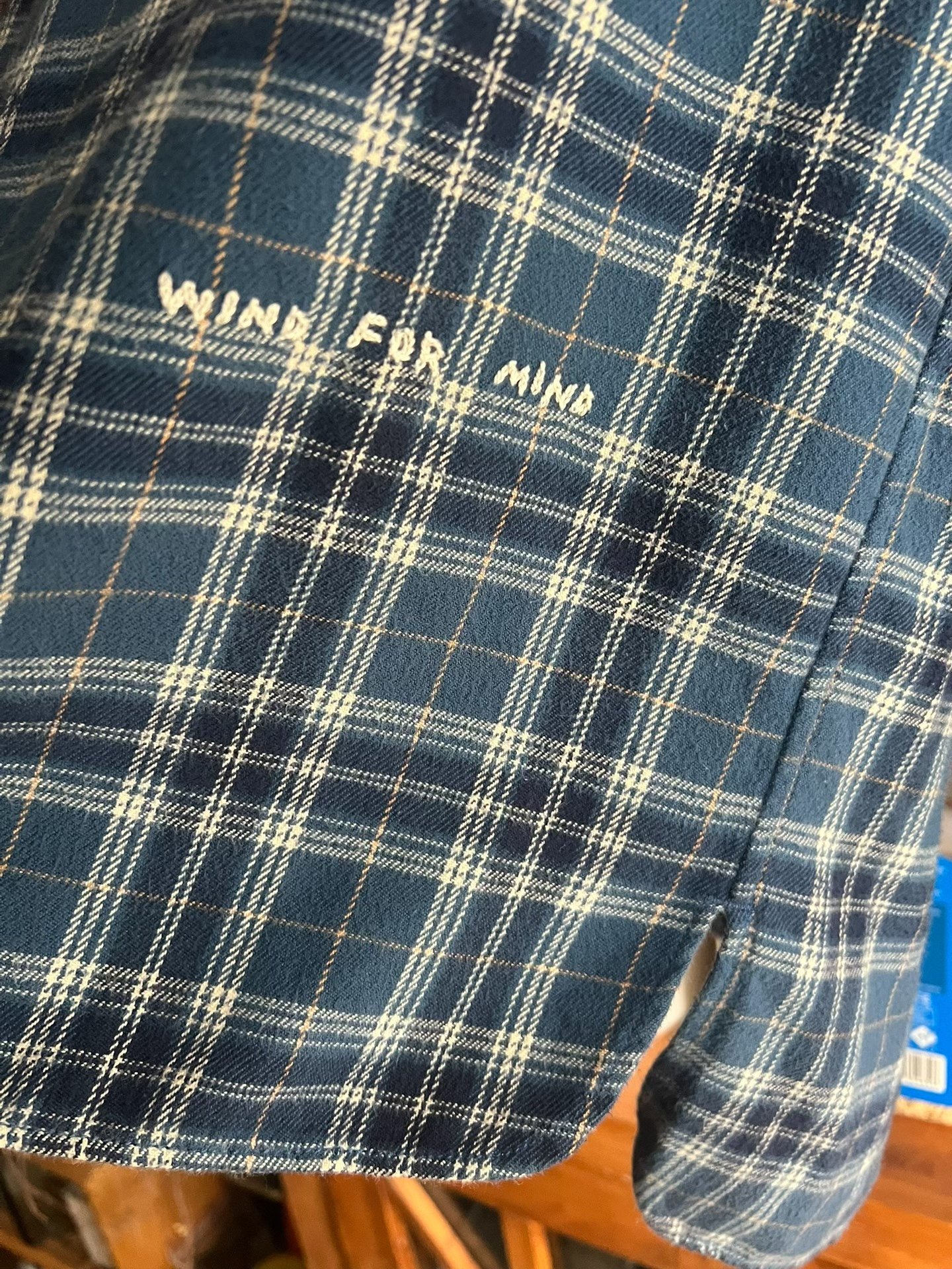 Porter Classic Indigo Plaid Long Shirt — back