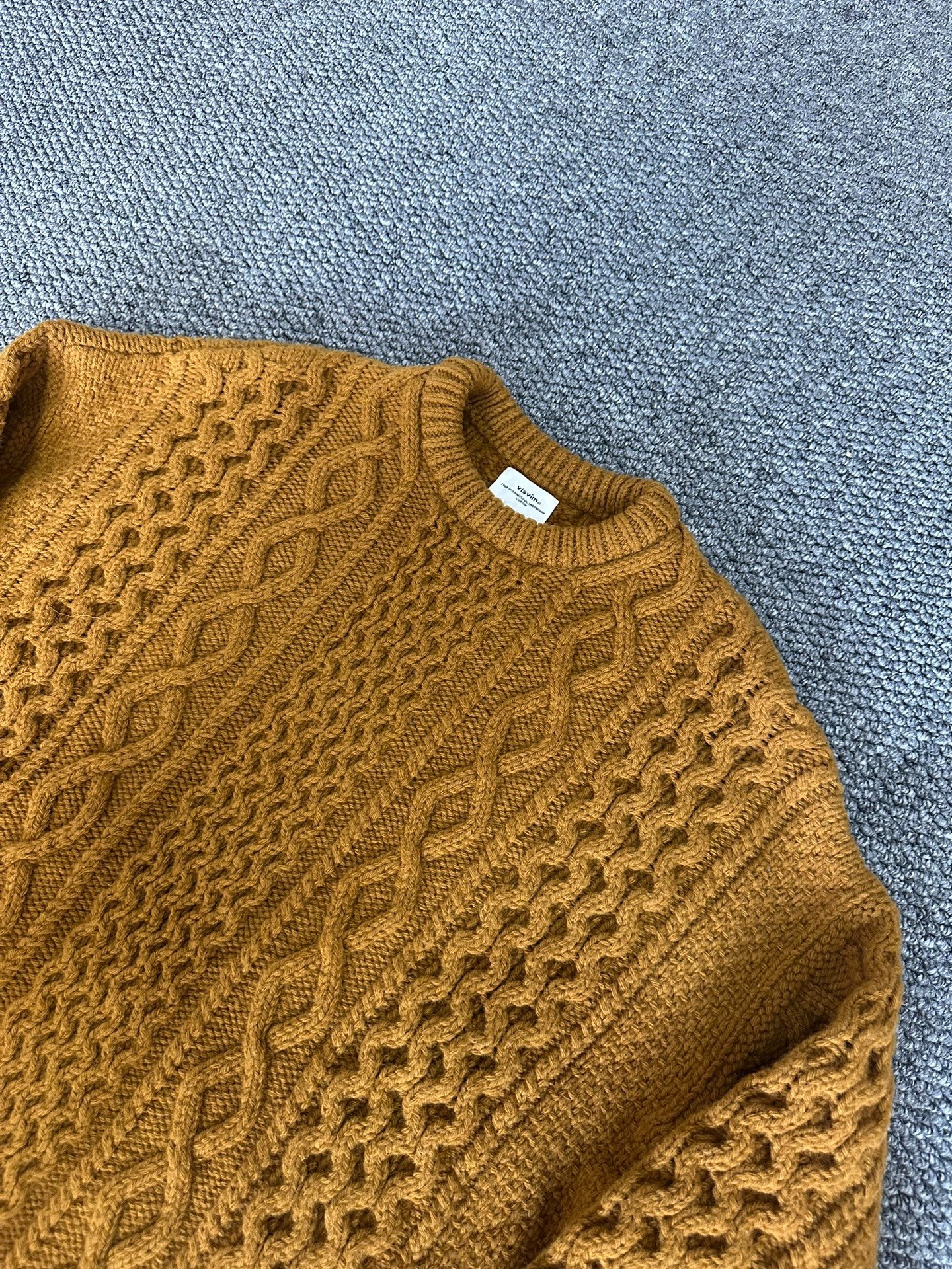 visvim amplus handknit cable-knit sweater — front