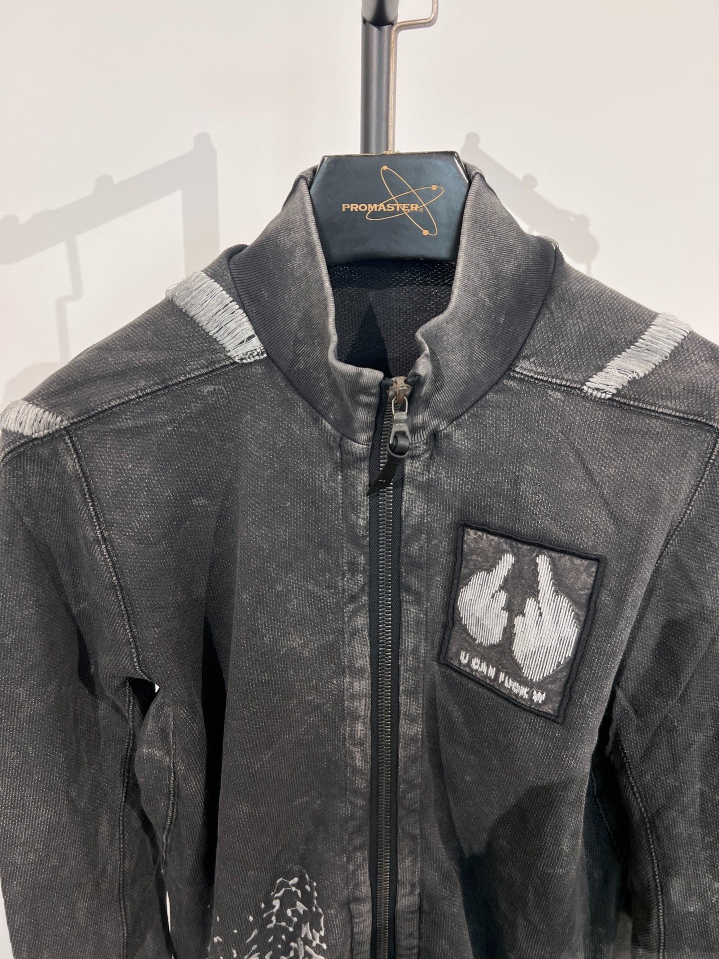 Boris Bidjan Saberi Distressed Embroidered Jacket — back