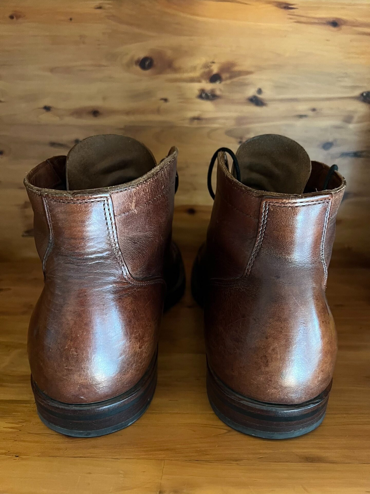 Viberg 2030 Caramel Leather Work Boots — detail