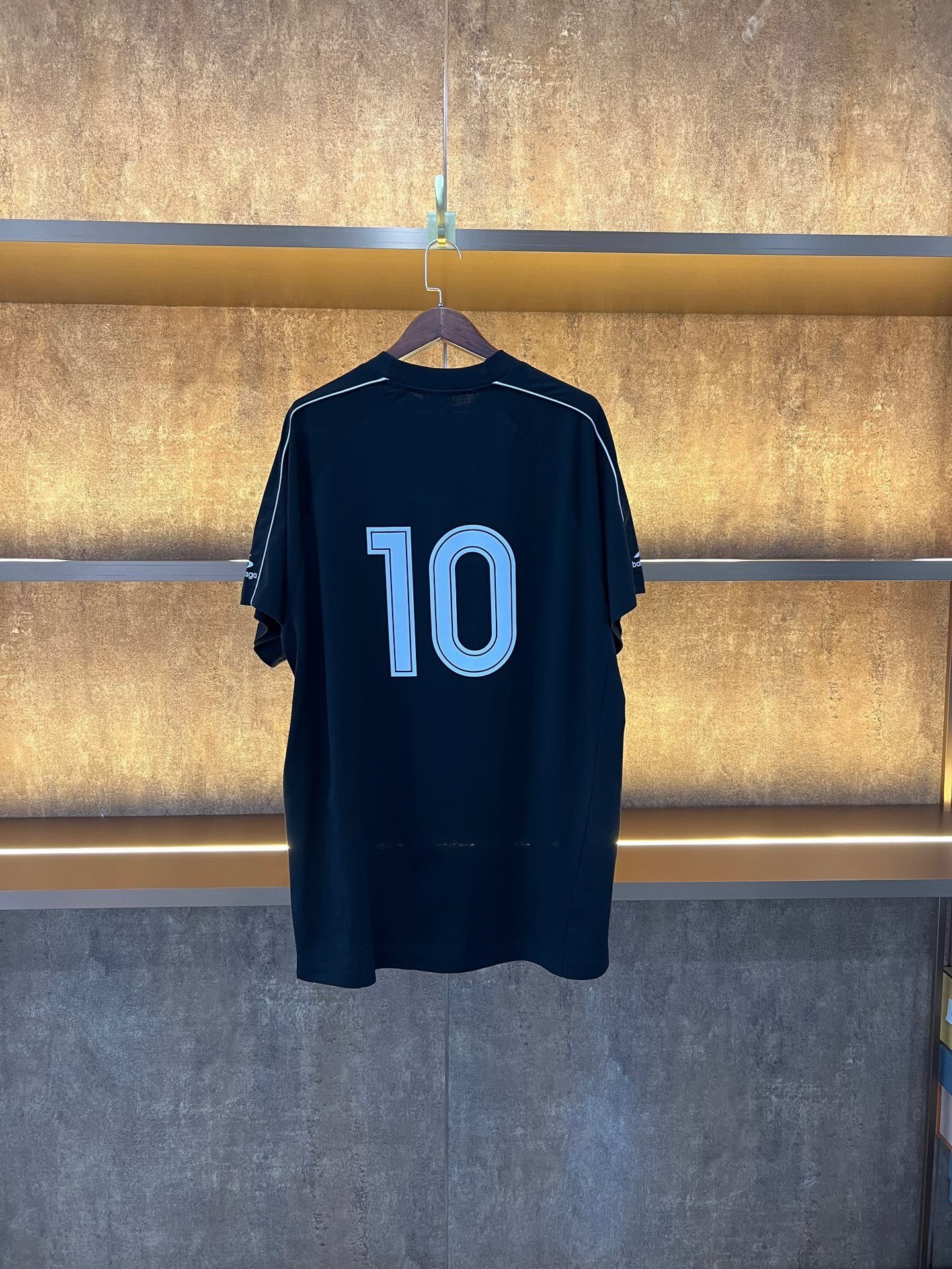 Balenciaga Black Short-Sleeve Football Jersey — front