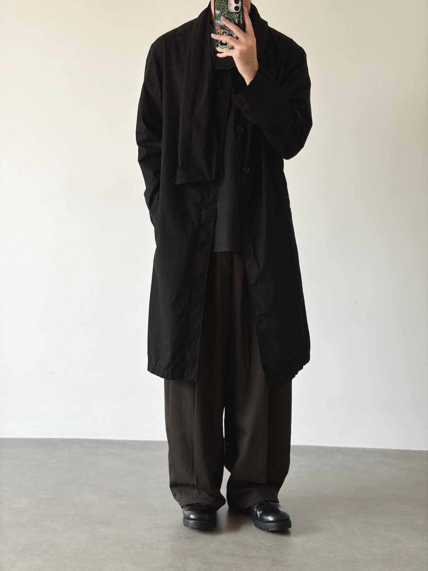 Yohji Yamamoto 18SS Asymmetric Trench Coat — label