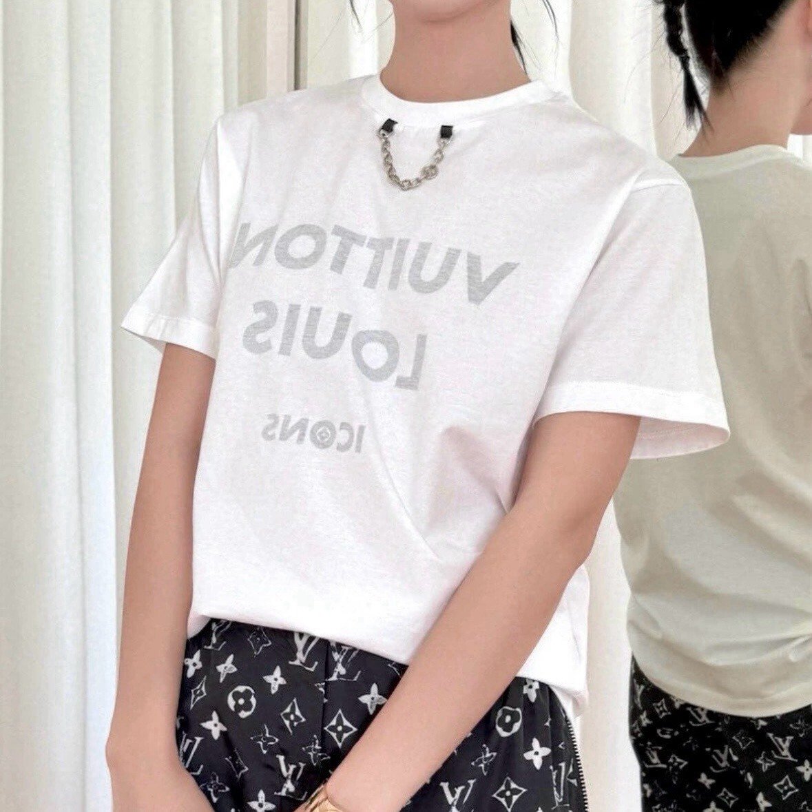 Louis Vuitton Chain Letter Print Short Sleeve
