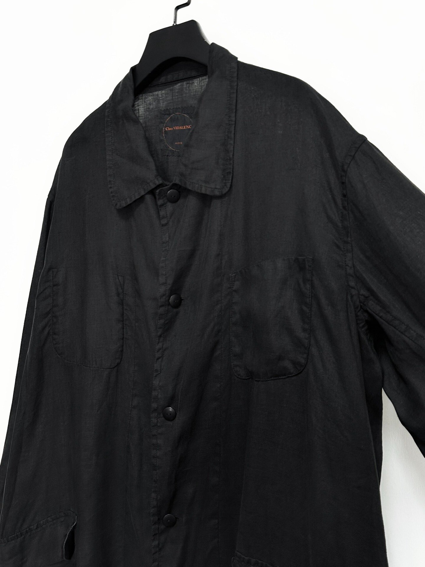 Chez VIDALENC Ink-Dyed Linen Coat — back