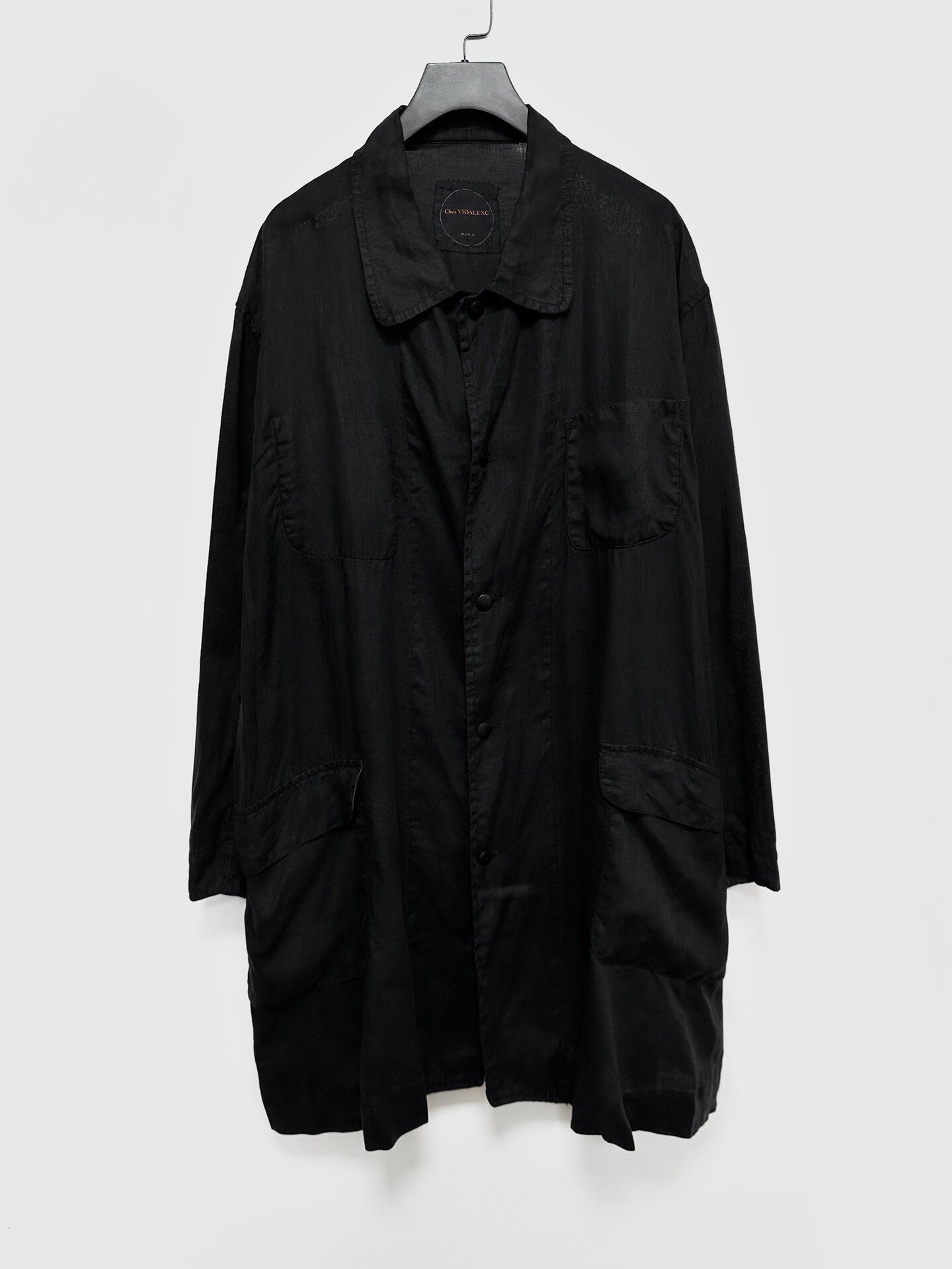 Chez VIDALENC Ink-Dyed Linen Coat