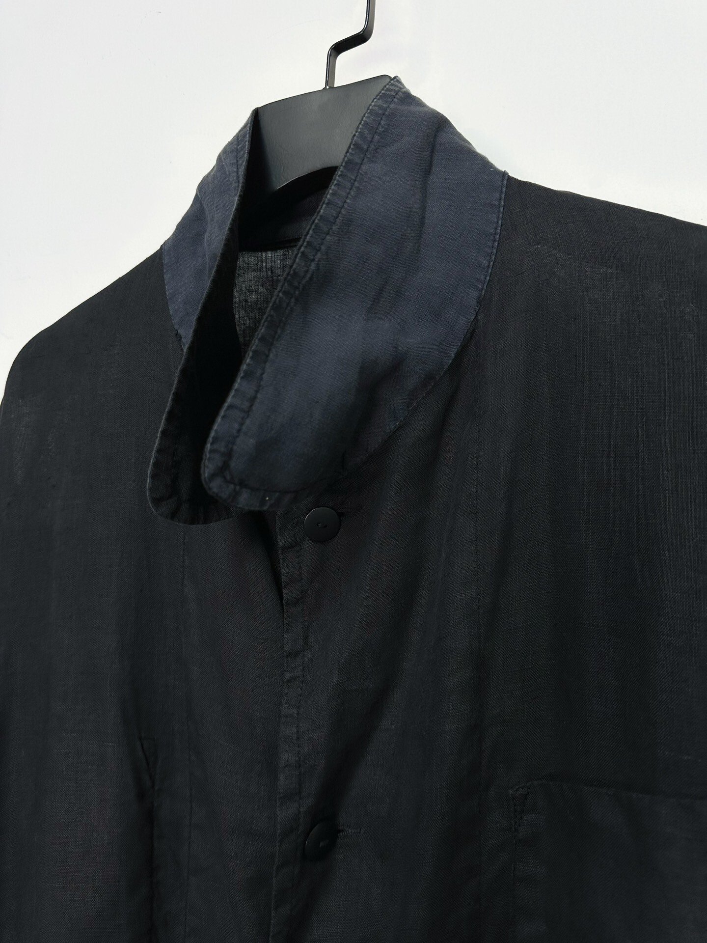 Chez VIDALENC Ink-Dyed Linen Coat — label